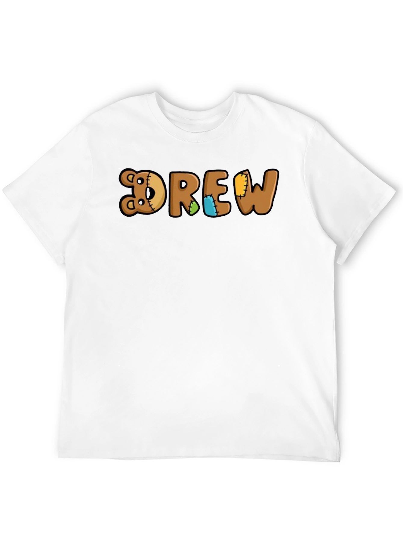Black Drew Teddy Bear Name T-Shirt - Custom Boy's Tee view 12