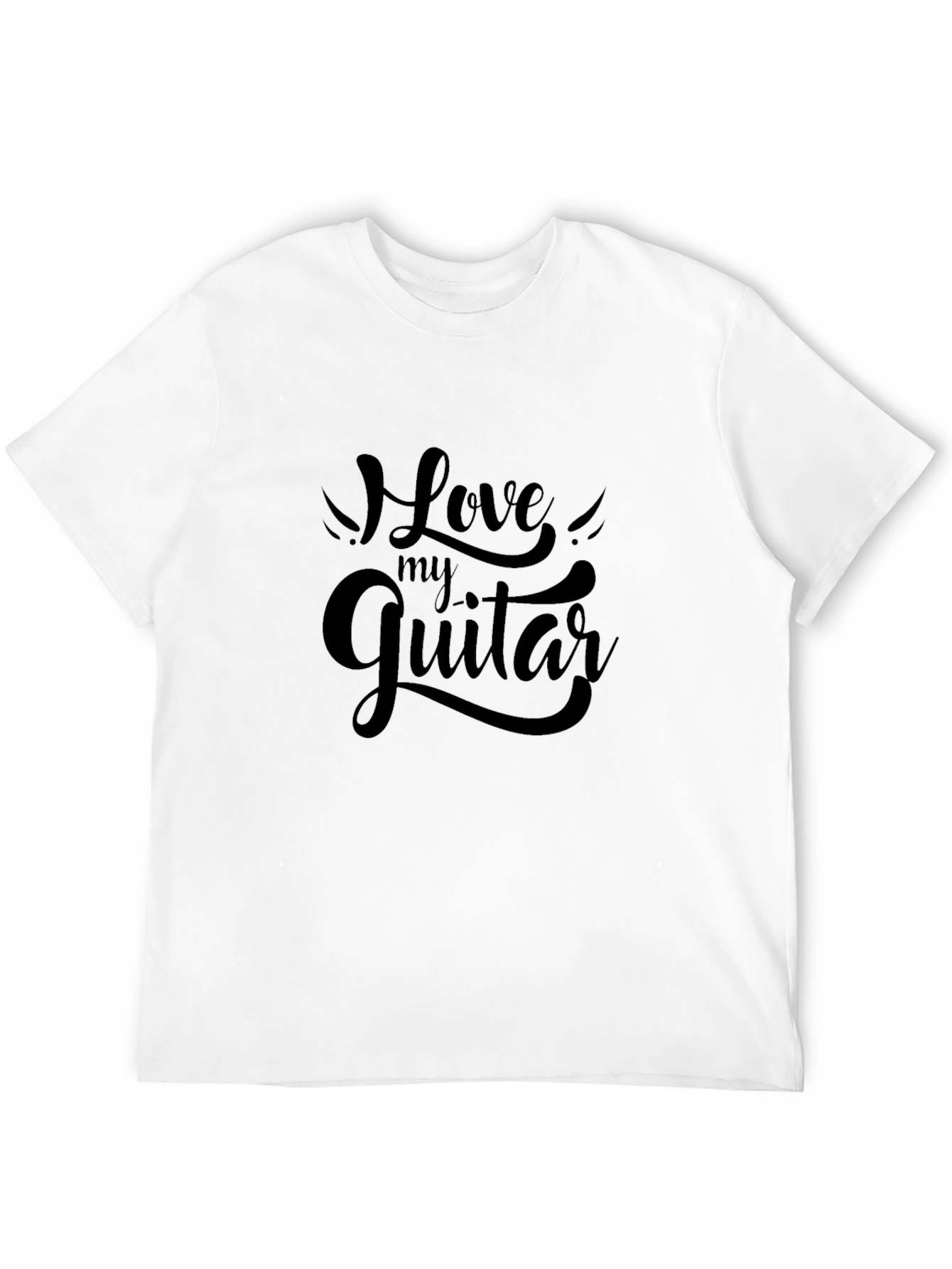 Black Love My Guitar Black Graphic T-Shirt view 12