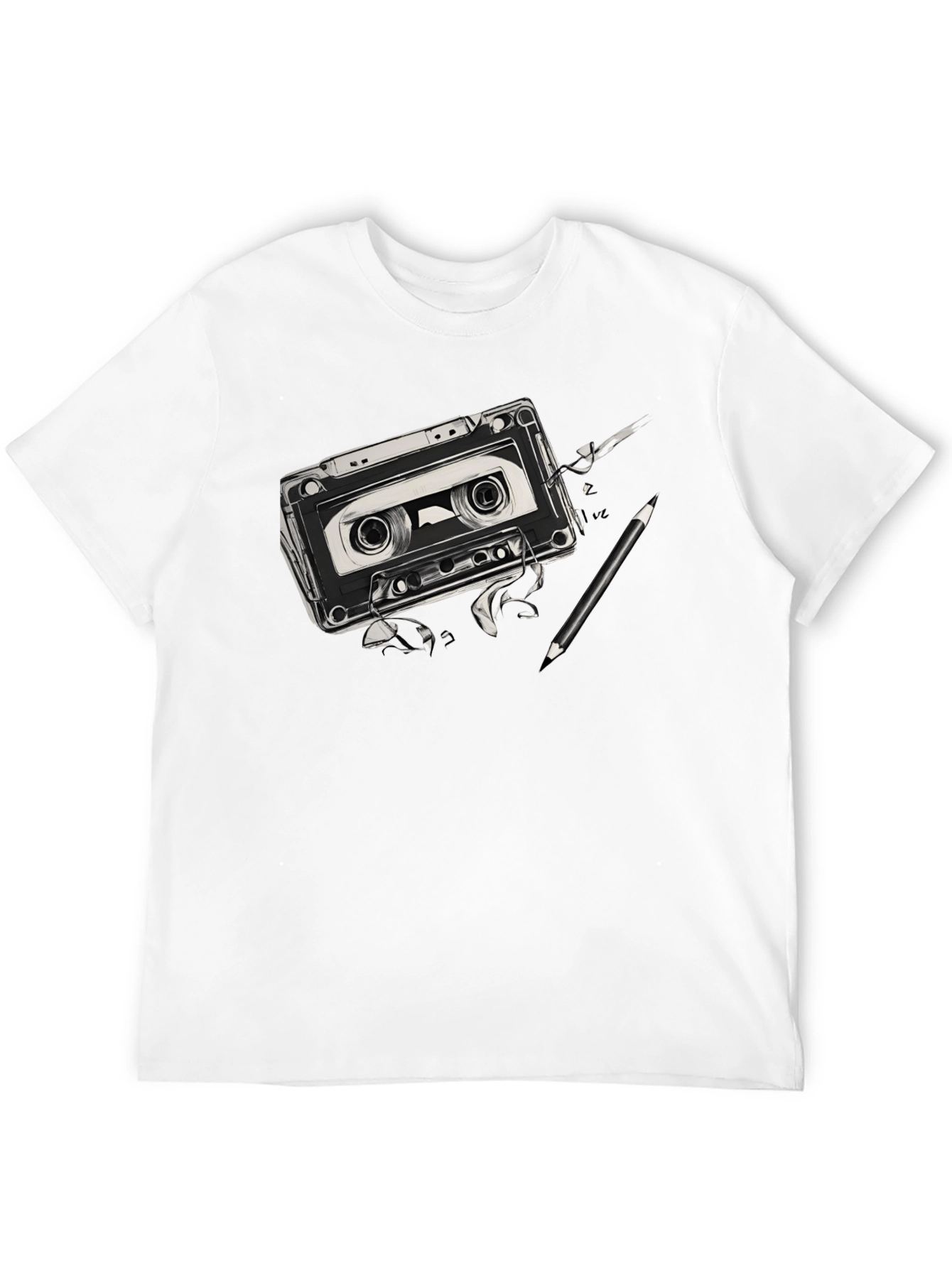 Black Retro Cassette Tape Graphic Tee view 12