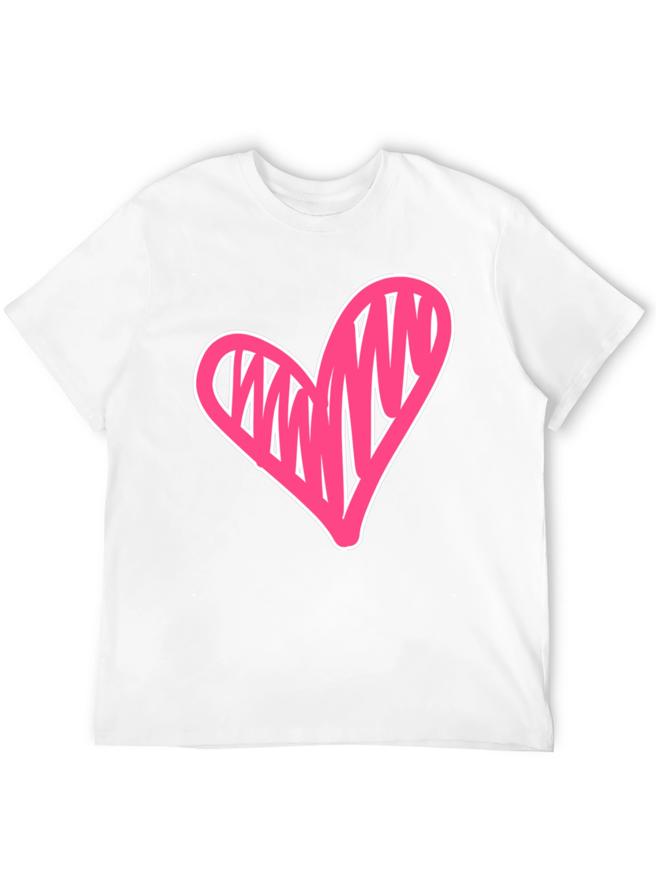 Black Heart Scribble Graphic Tee - Casual Black T-Shirt view 12