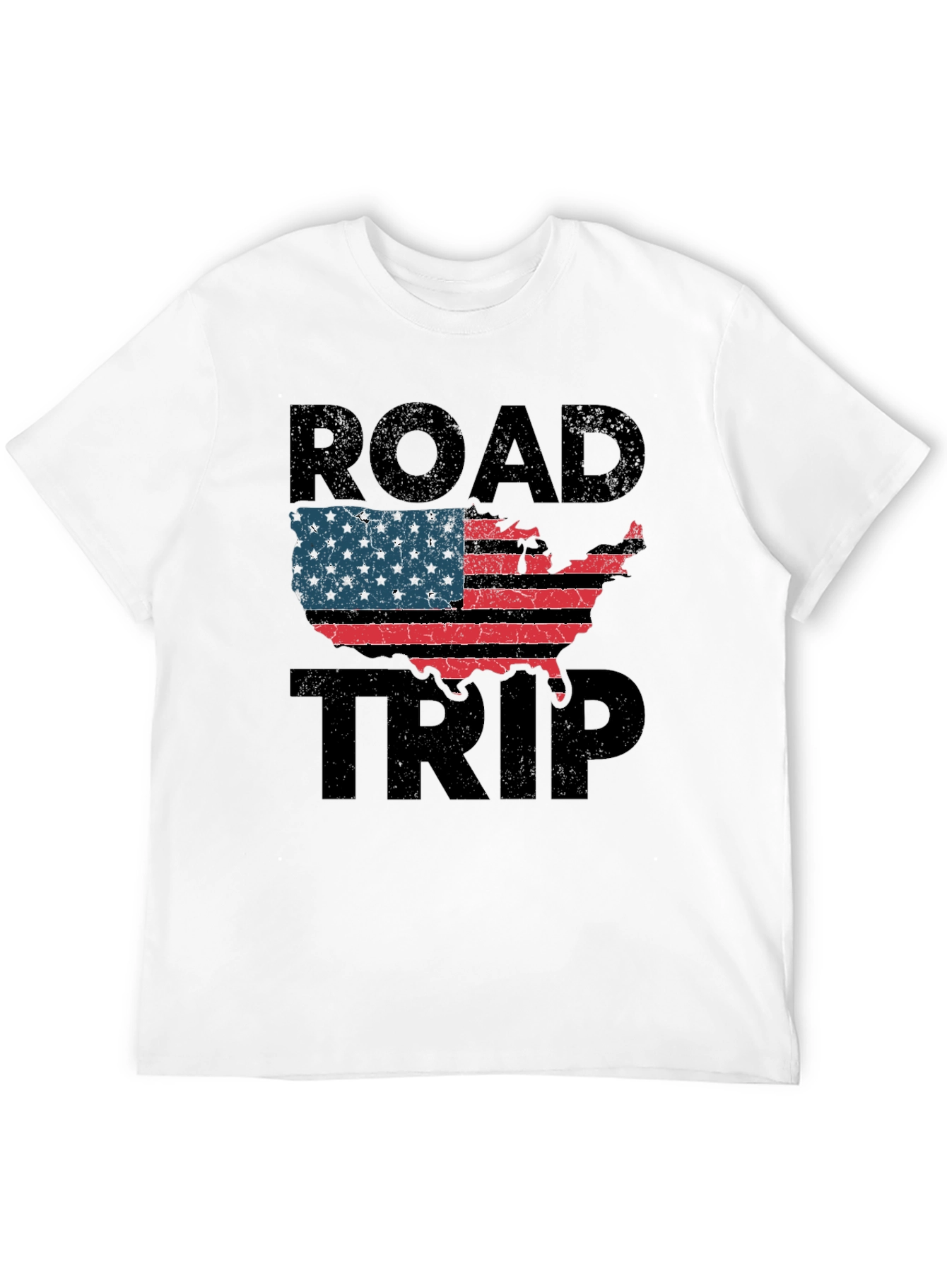 Black Road Trip USA Flag Graphic Tee view 12