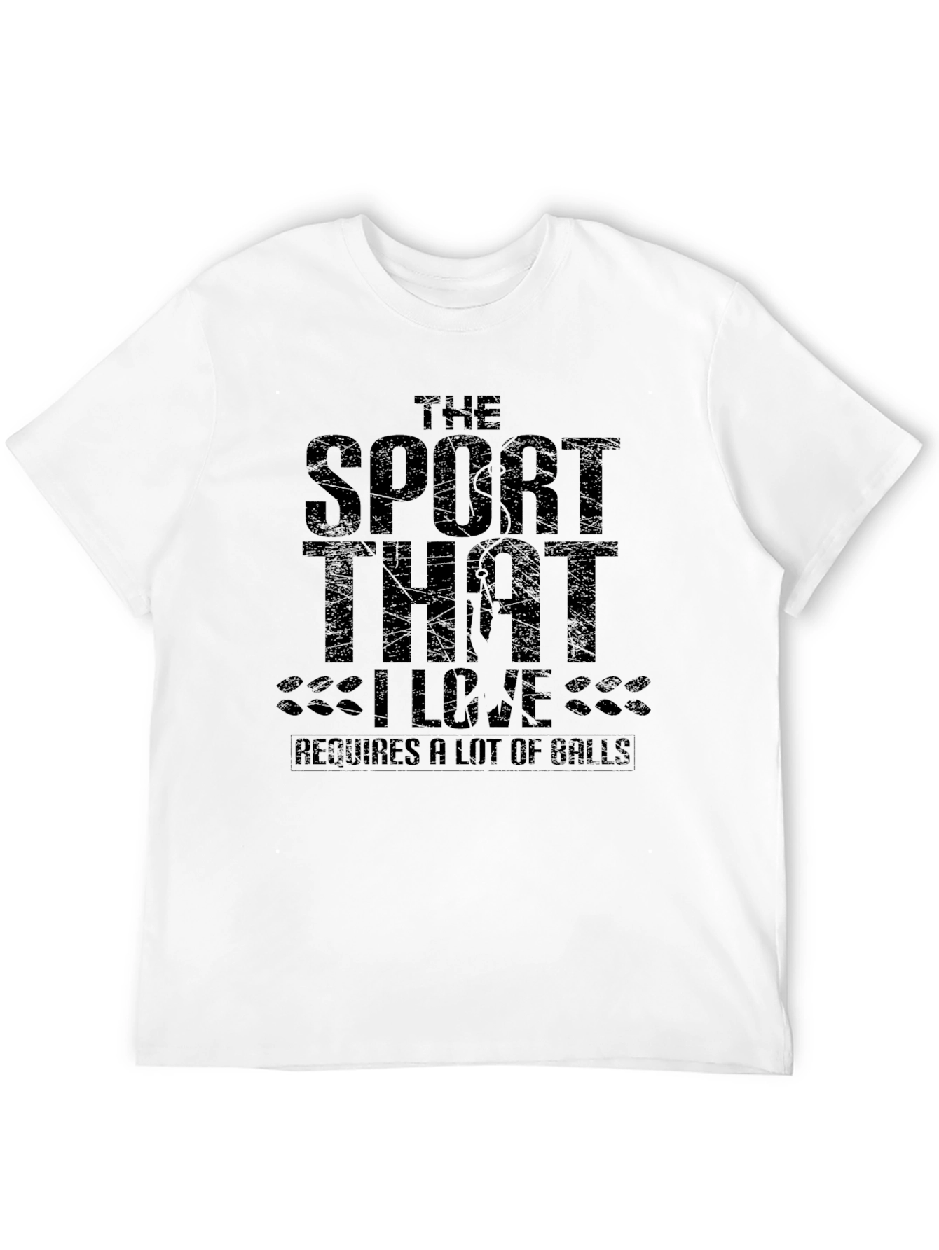 Black Funny "Sport That I Love" Men's Black T-Shirt view 12