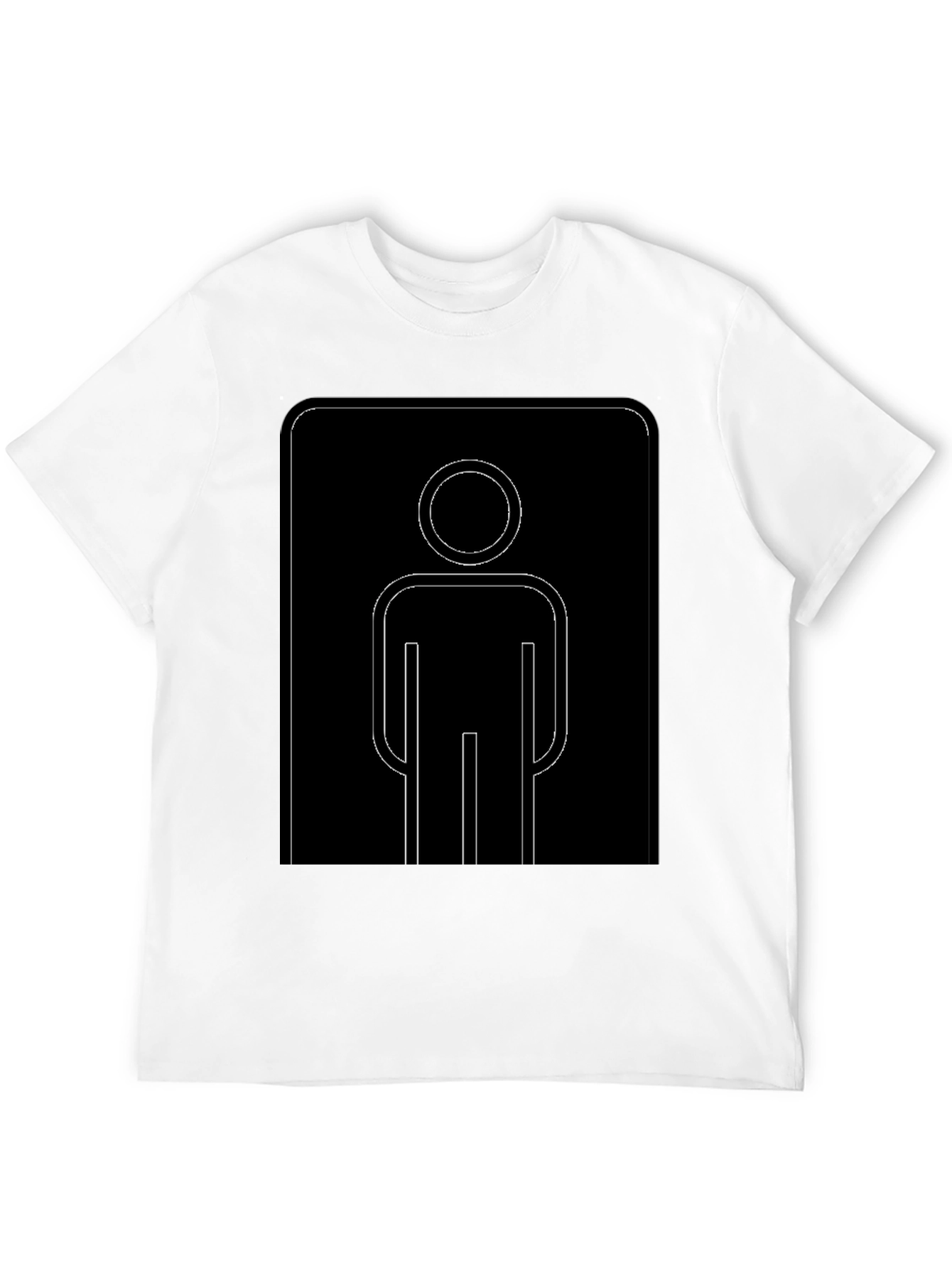 Black Men's Room Sign Graphic Black T-Shirt view 12