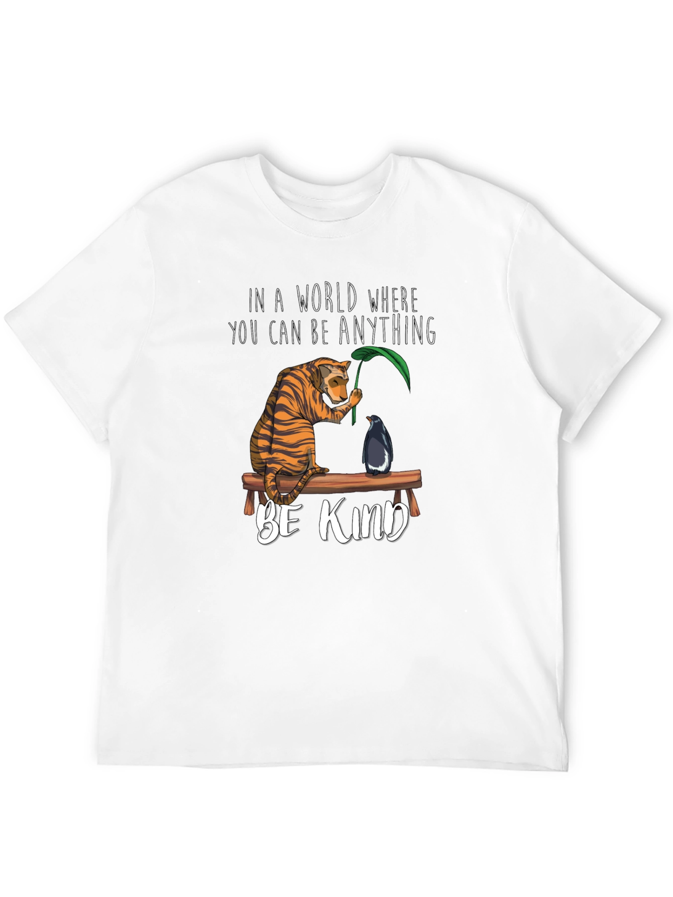 Black Be Kind Graphic T-Shirt - Tiger & Penguin Design view 12