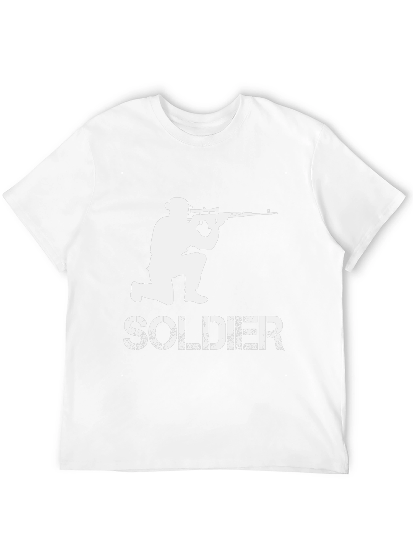 Black Soldier Sniper Graphic Tee - Black Cotton T-Shirt view 12