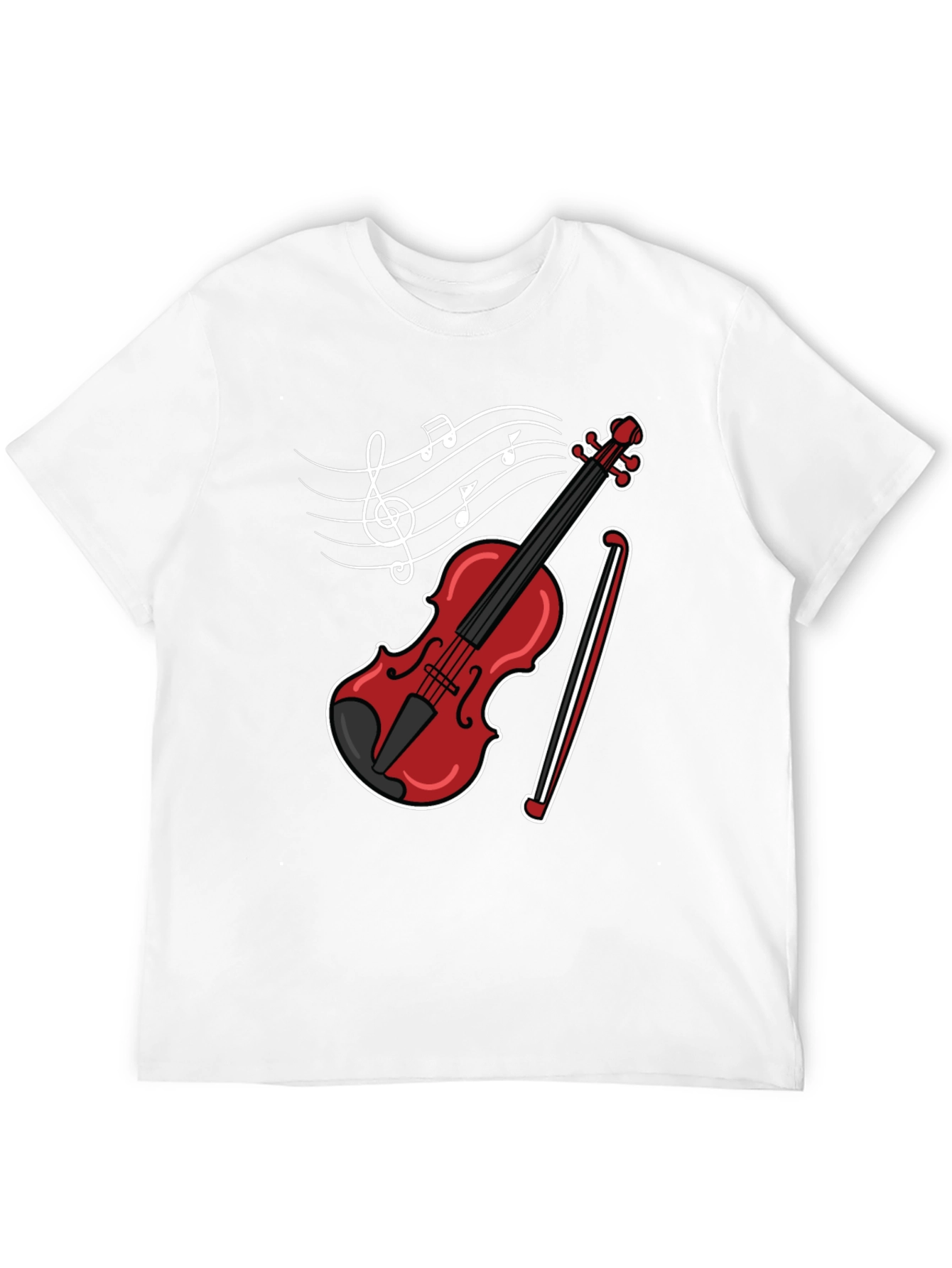 Black Musical Violin Graphic T-Shirt view 12