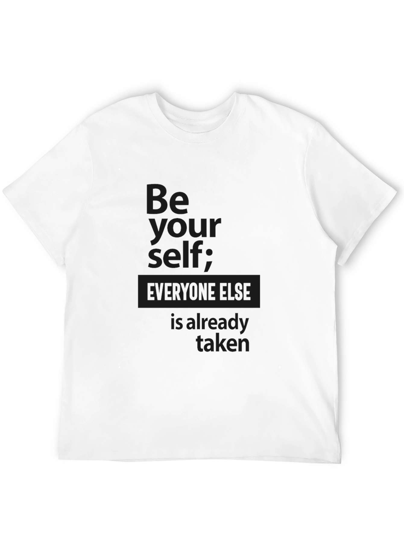 Black Be Yourself Black T-Shirt: Inspiring Quote Tee view 12