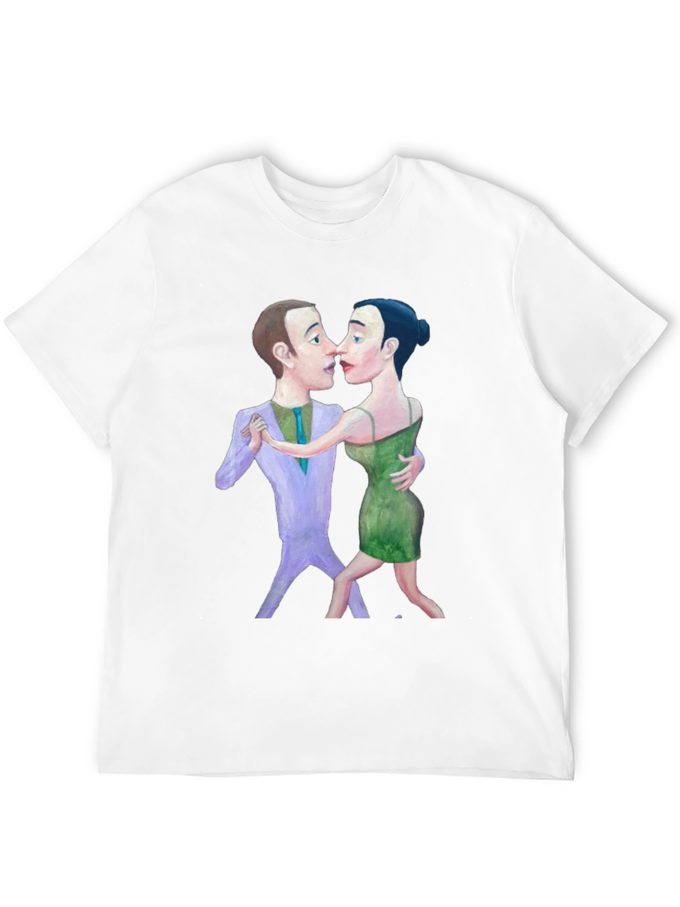Black Tango Couple Graphic Print Black T-Shirt view 12