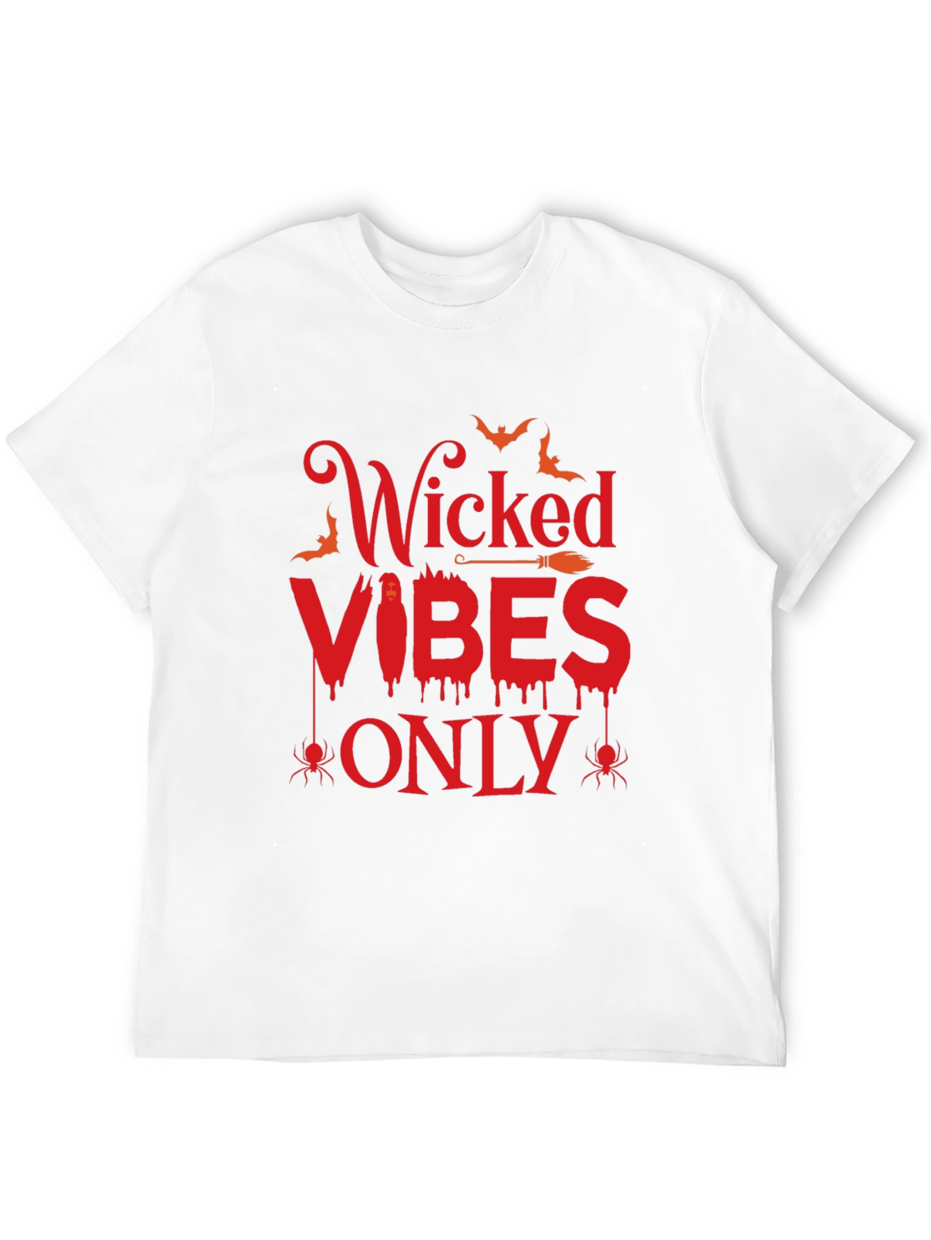 Black Wicked Vibes Only Halloween T-Shirt view 12