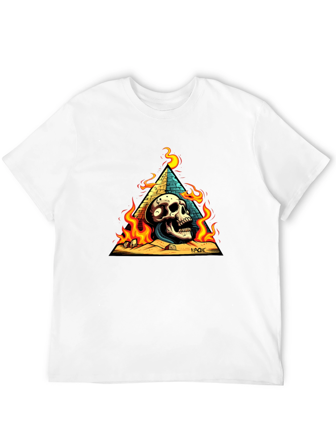 Black Skull Pyramid Graphic Tee - Men's Black T-Shirt view 12