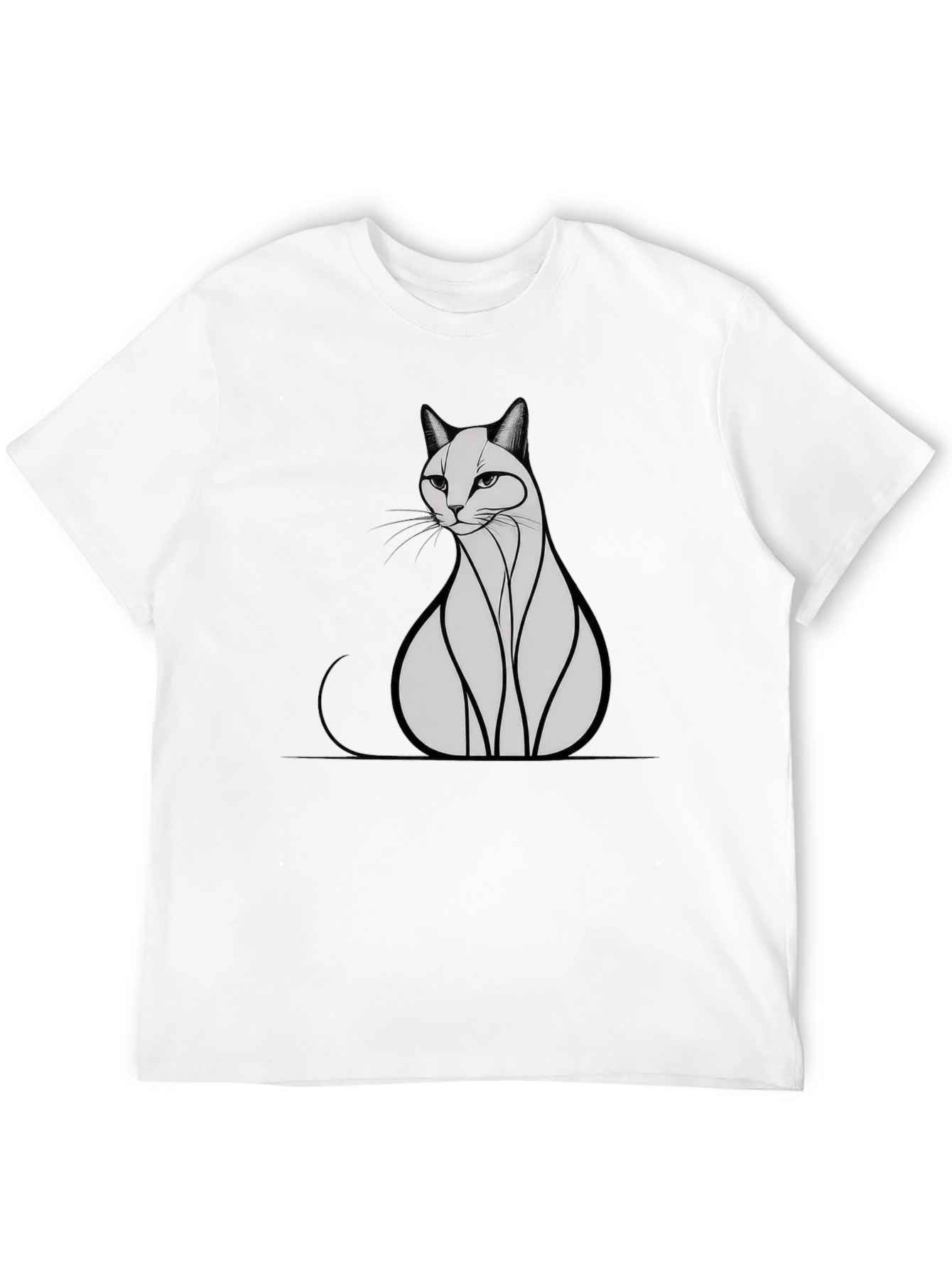 Black Cat Graphic Print Men's Black T-Shirt view 12