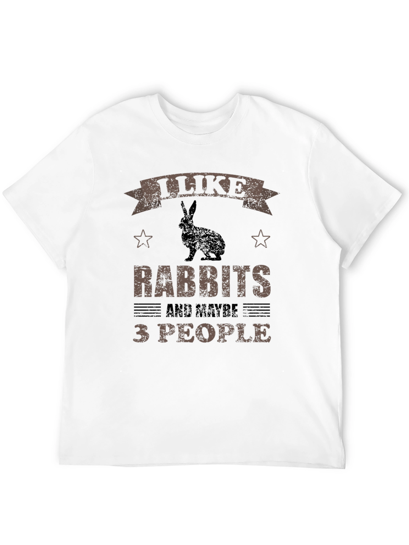 Black I Like Rabbits and Maybe 3 People T-Shirt view 12