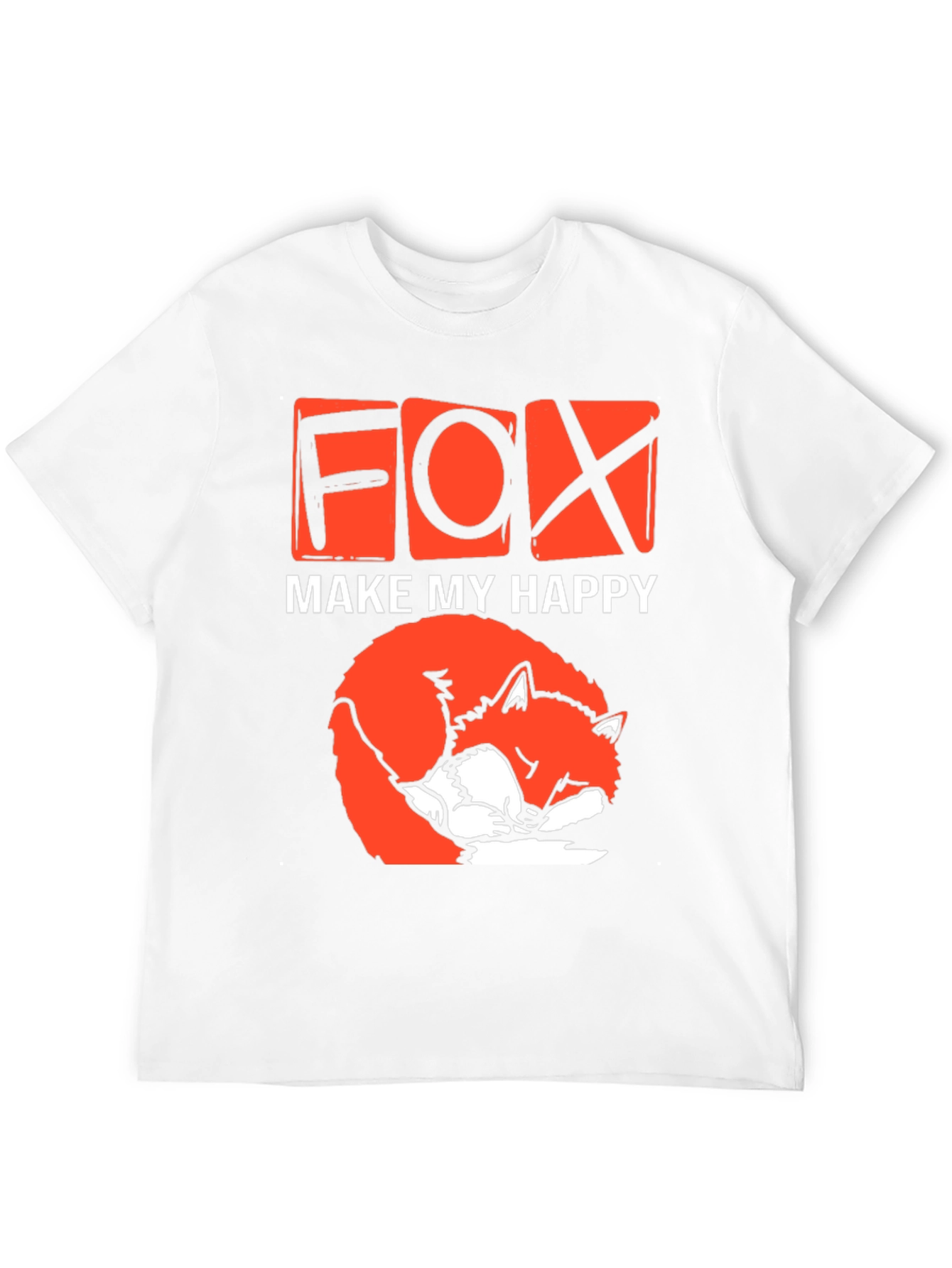 Black Cute Fox Make My Happy Graphic T-Shirt view 12