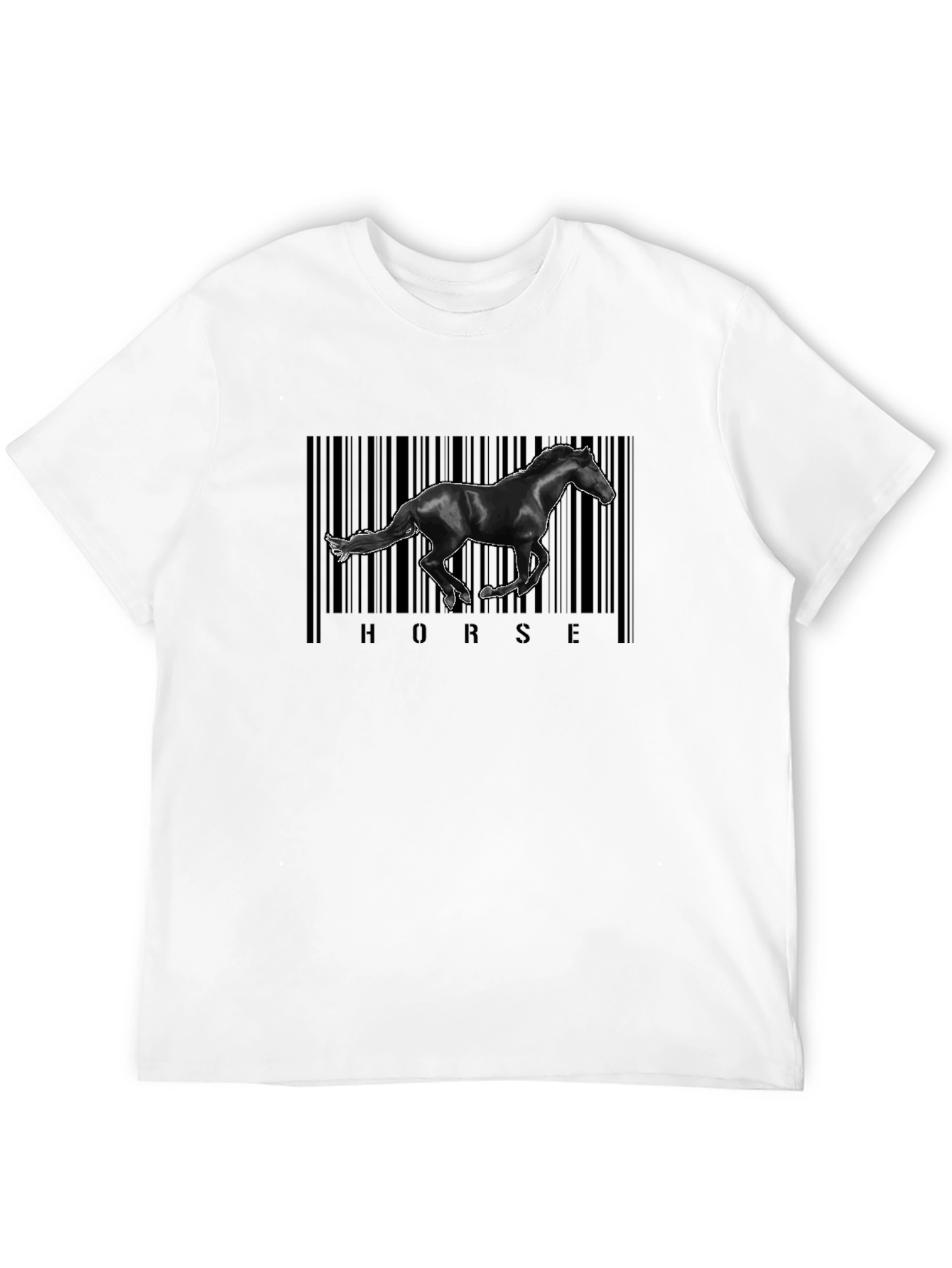 Black Horse Barcode Graphic Tee - Black Cotton view 12