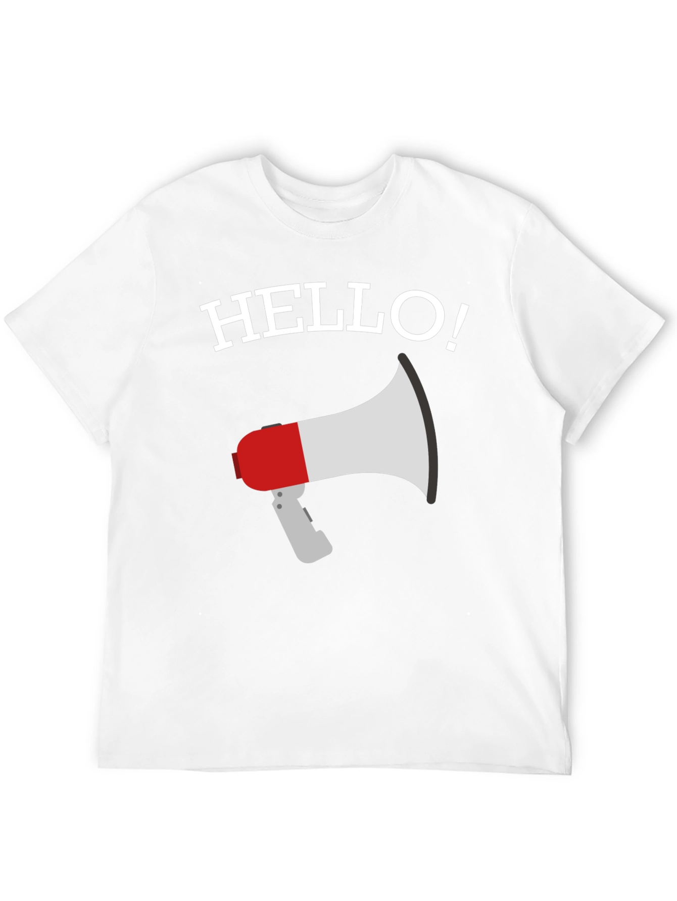Black Hello Megaphone Graphic Tee - Mens Black T-Shirt view 12