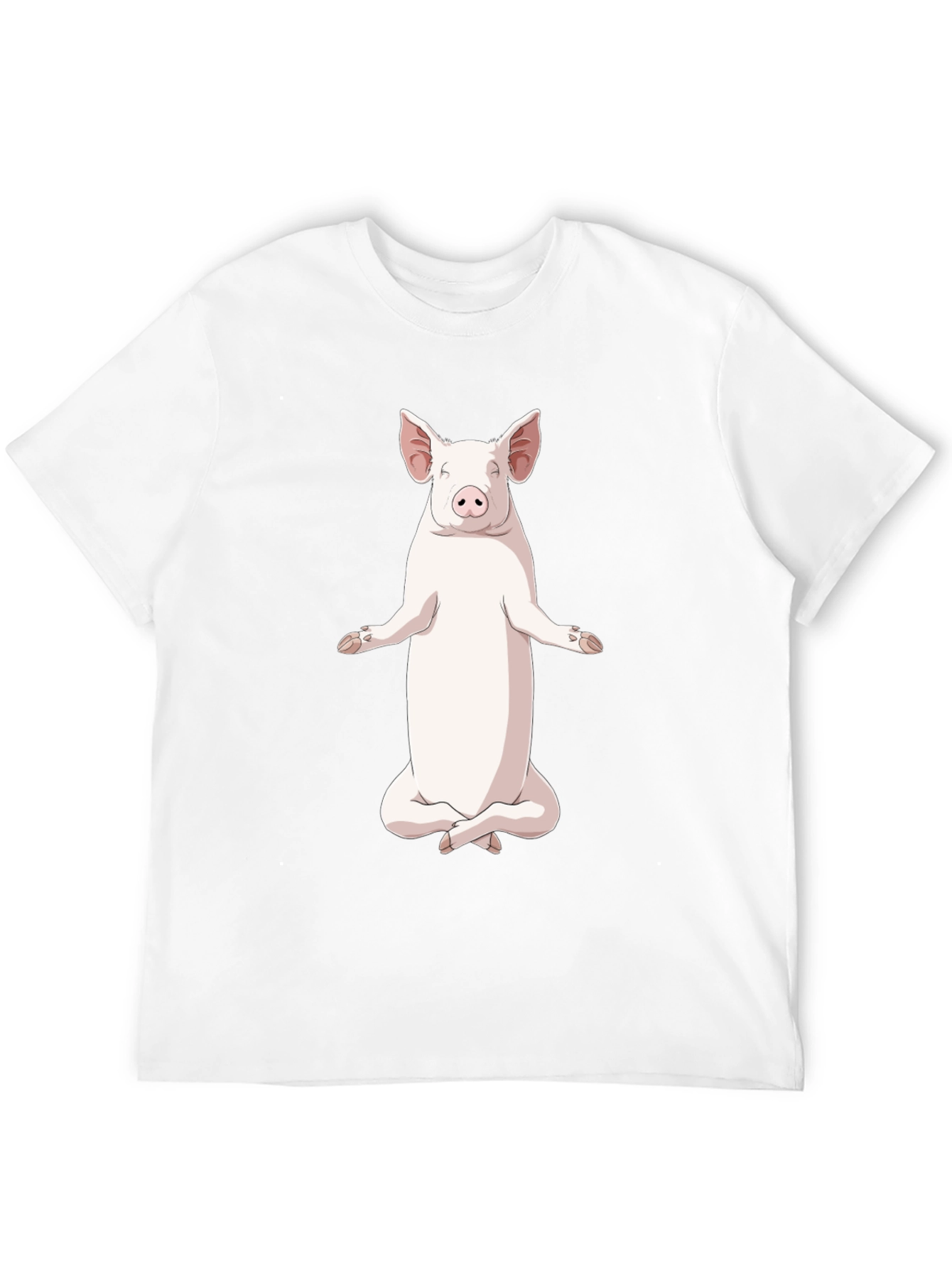 Black Yoga Pig Graphic T-Shirt - Relaxed Fit, Black view 12