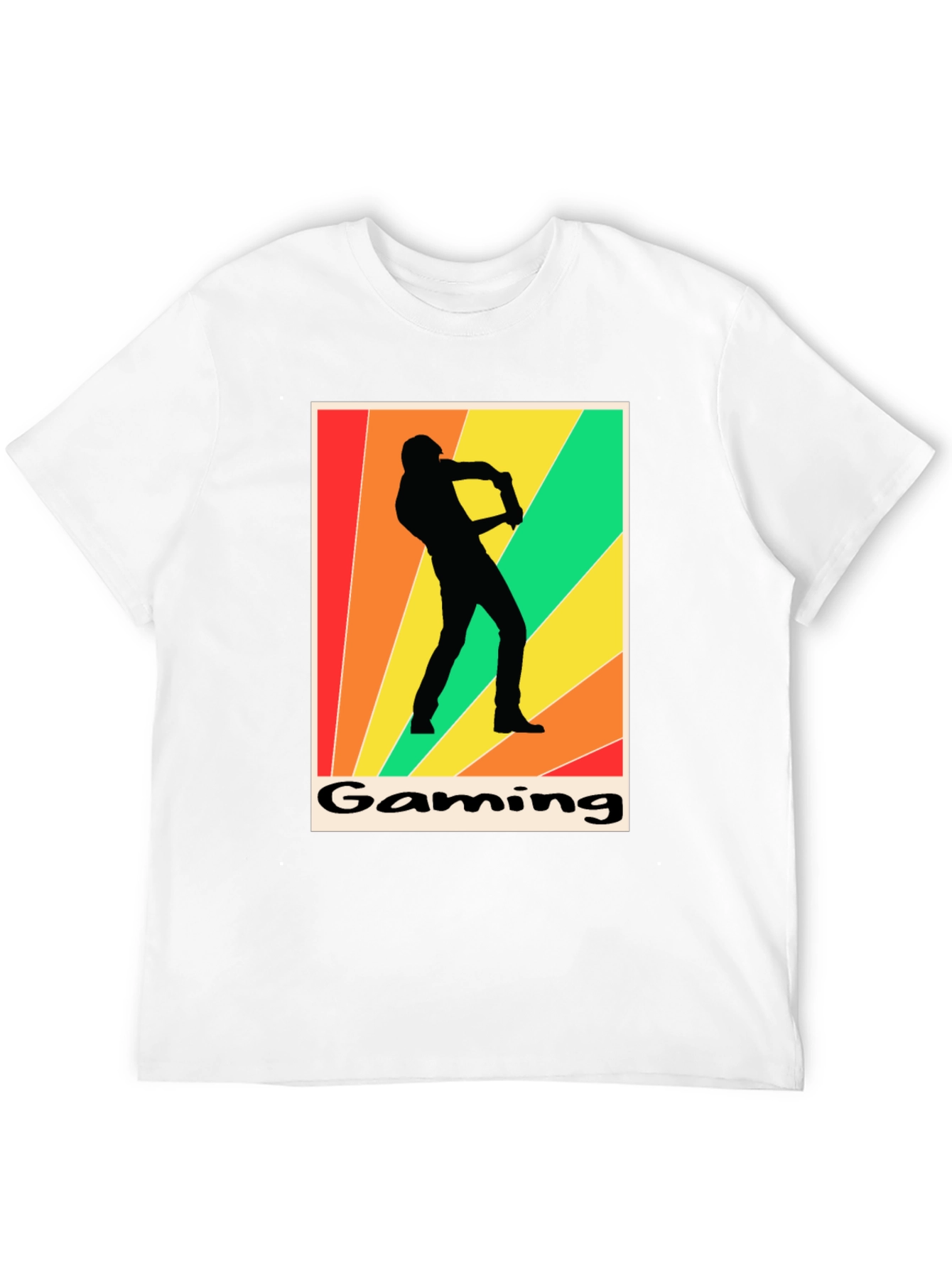 Black Gaming T-Shirt Retro Gamer Silhouette Graphic Tee view 12