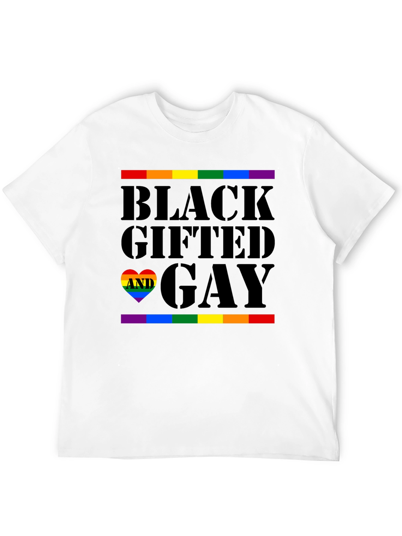 Black Black Gifted and Gay Pride T-Shirt view 12