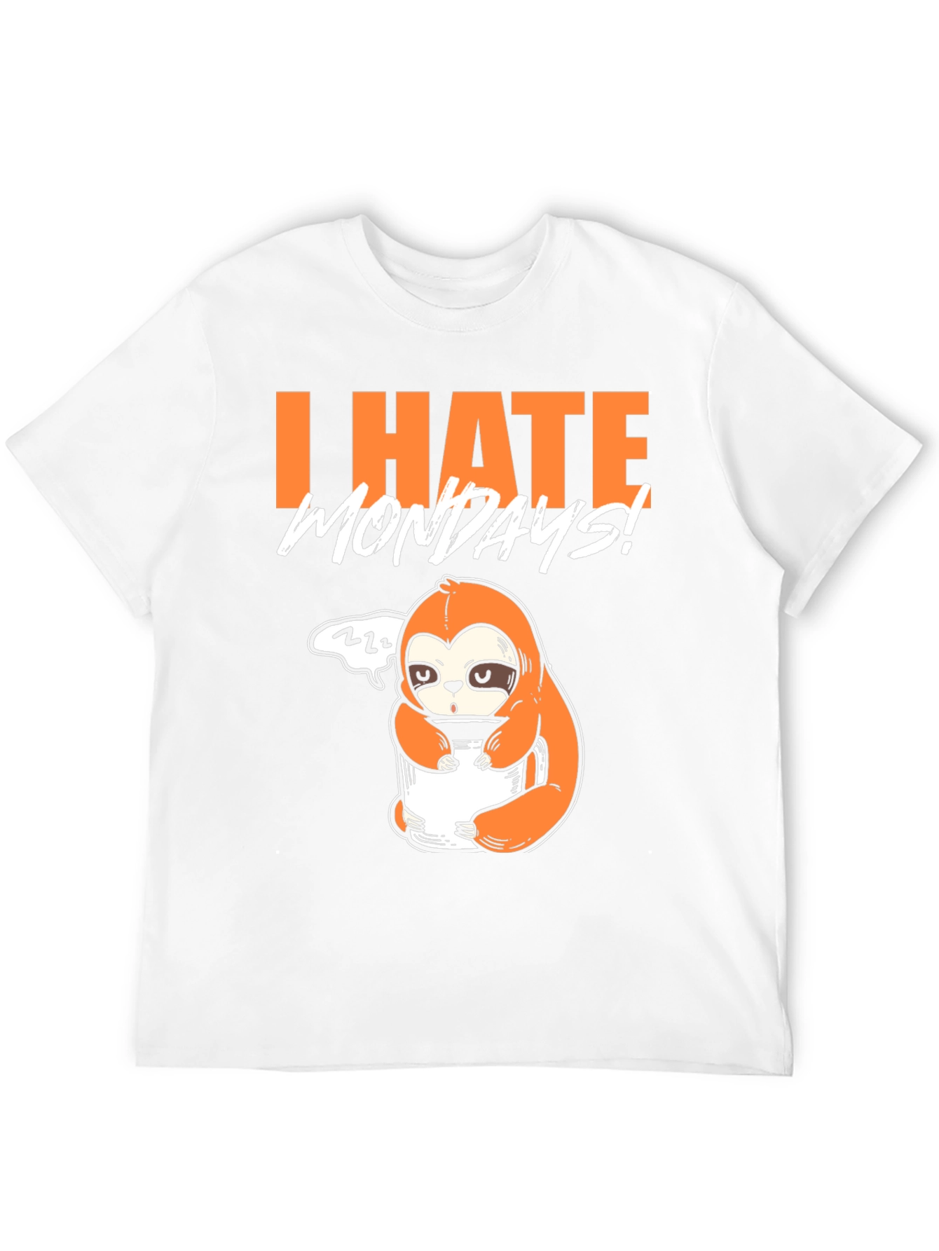 Black I Hate Mondays Sloth T-Shirt - Funny Graphic Tee view 12