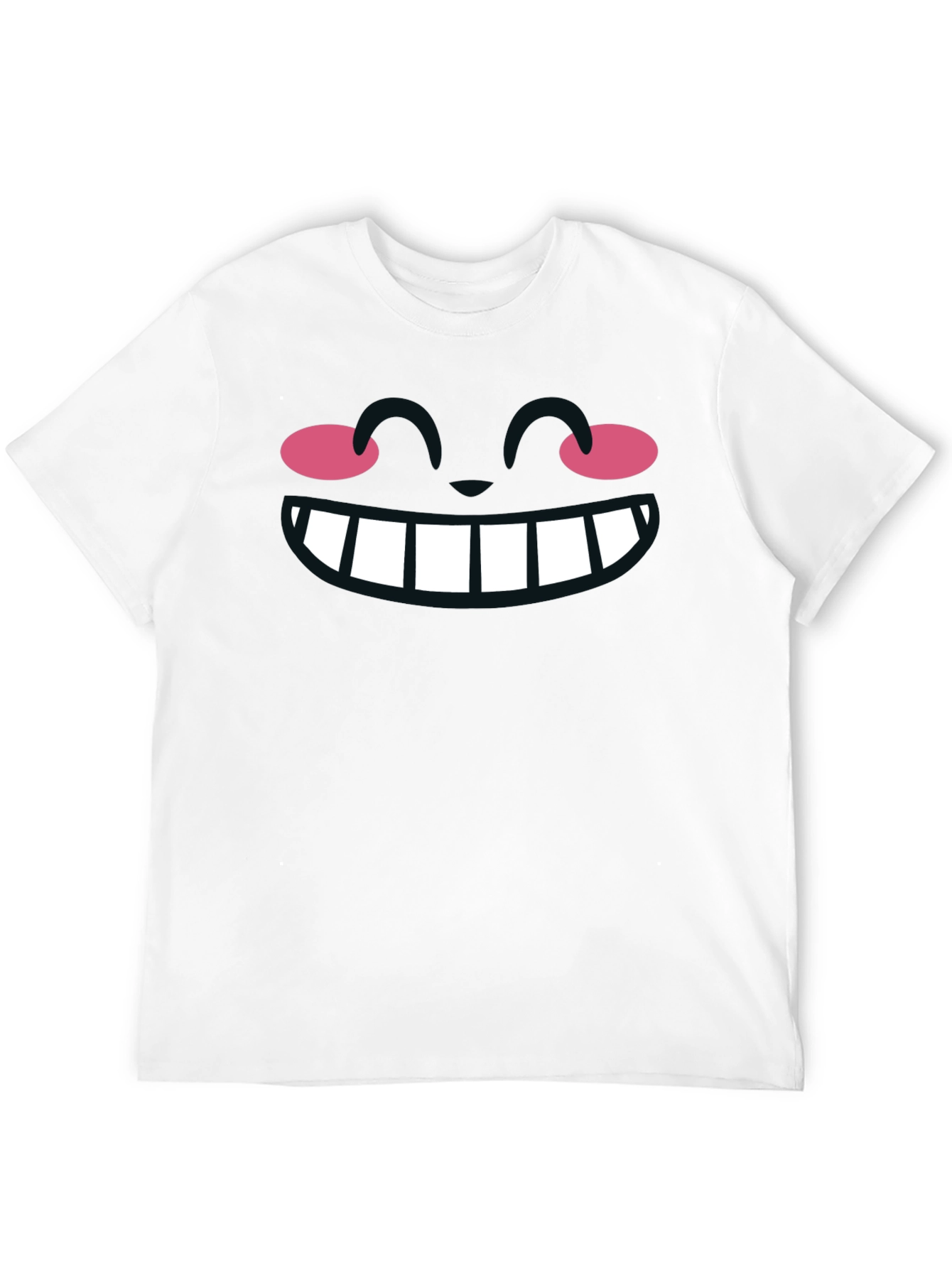 Black Cartoon Smile Graphic Black T-Shirt view 12
