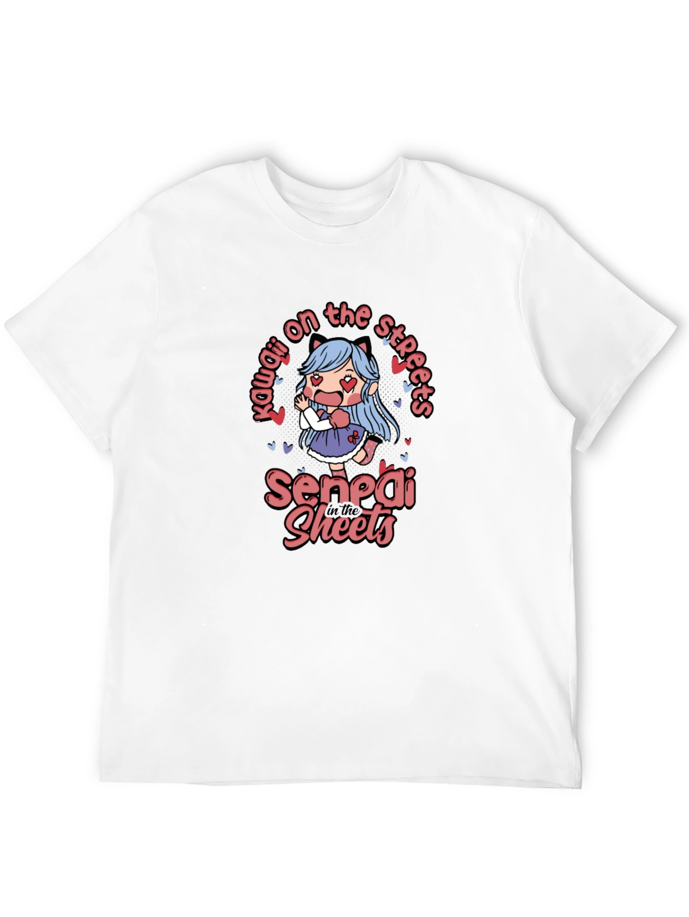 Black Kawaii Anime Graphic T-Shirt view 12