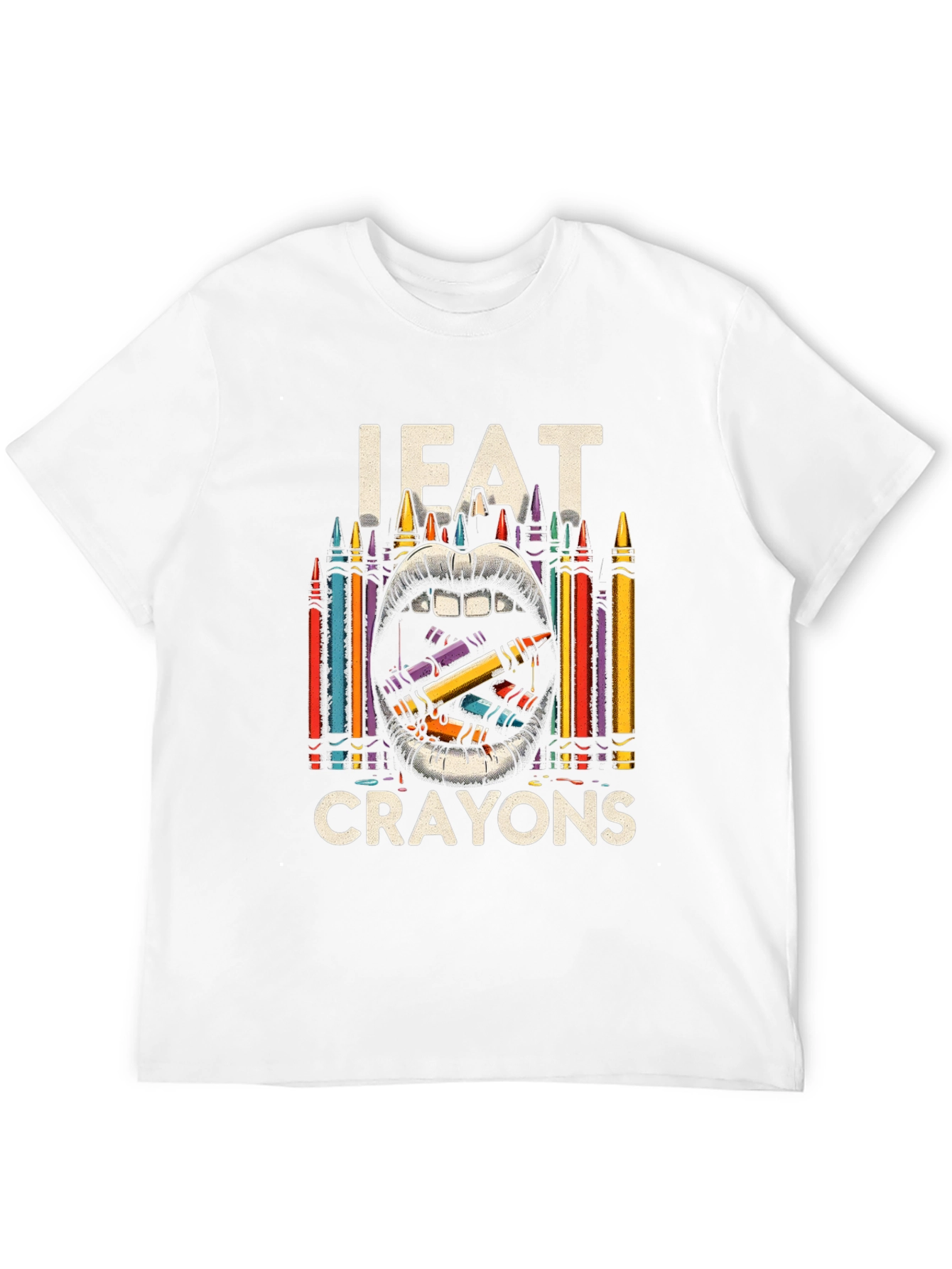 Black I Eat Crayons Graphic Tee - Adult Humor Shirt view 12
