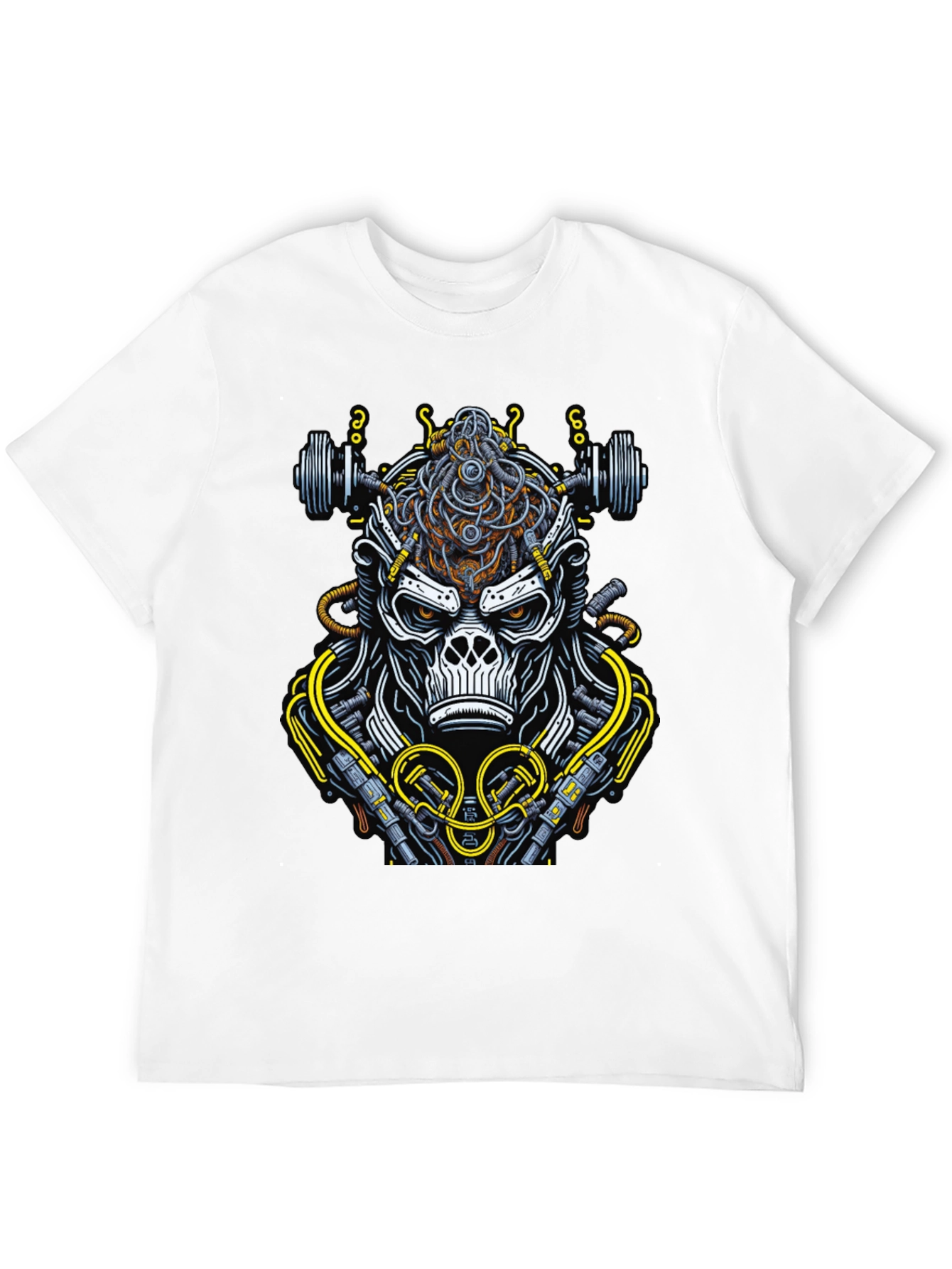 Black Cyborg Gorilla Black Graphic Tee view 12