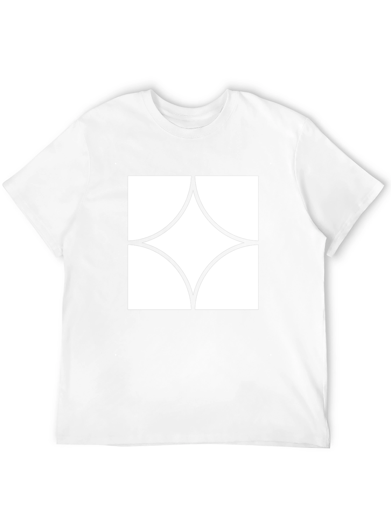 Black Modern Graphic Tee - Black with White Diamond Design view 12