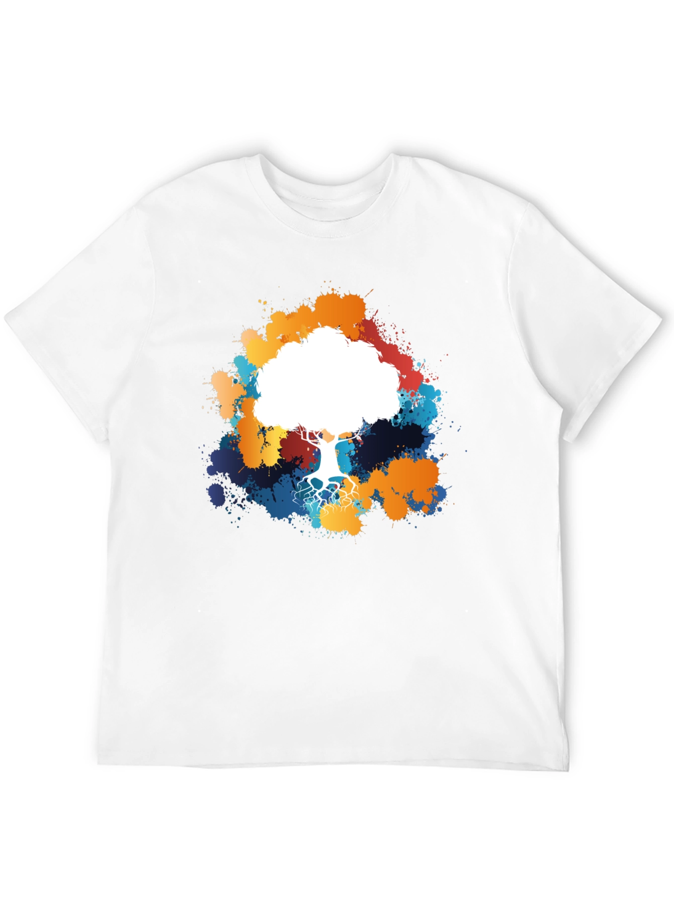 Black Abstract Tree Graphic Tee - Black Cotton Shirt view 12