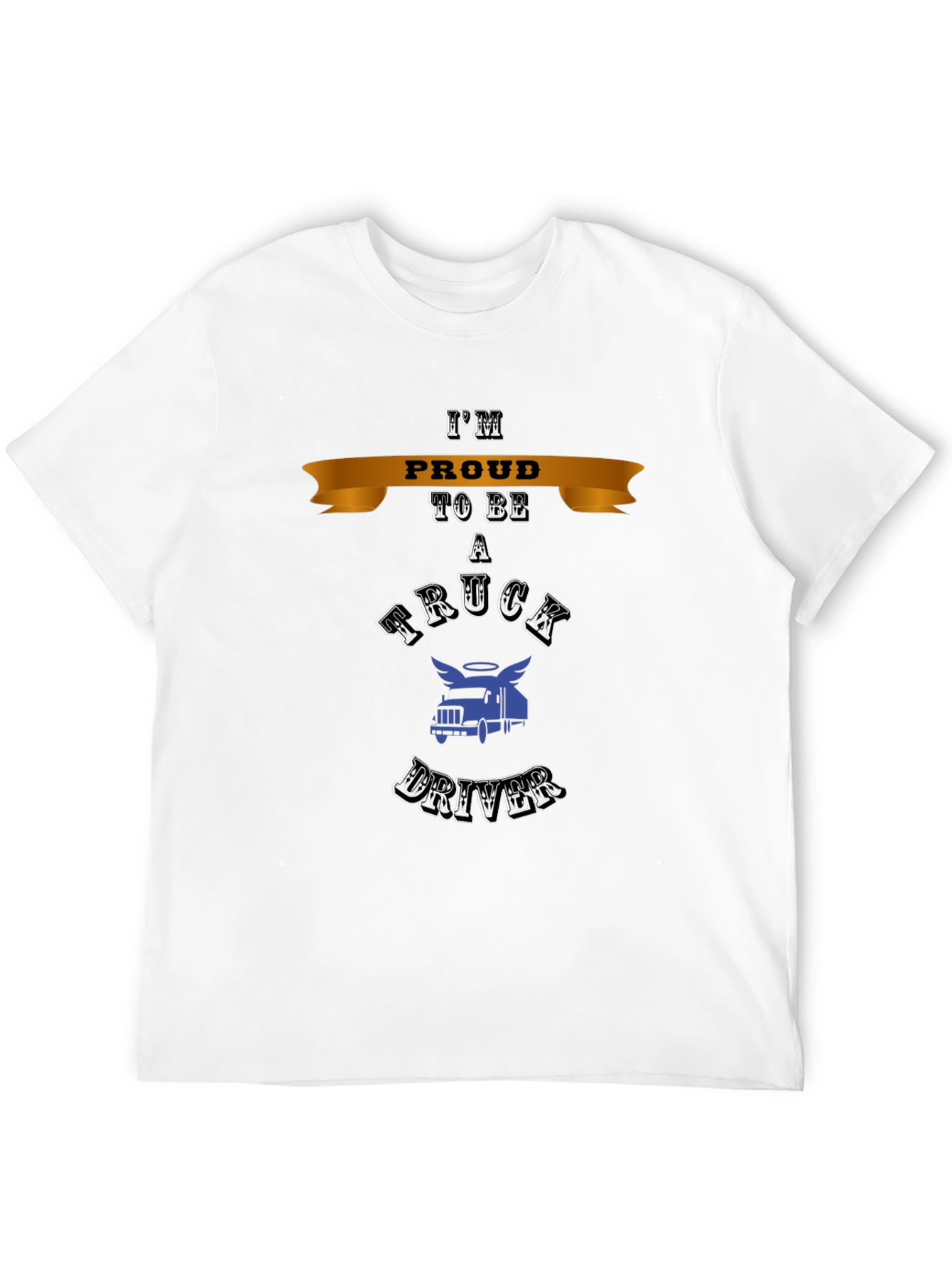 Black Proud Truck Driver T-Shirt - Classic Design view 12
