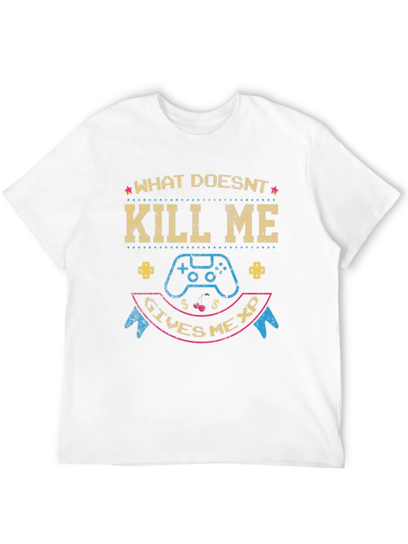 Black Gamer T-Shirt: What Doesn't Kill Me Gives Me XP view 12