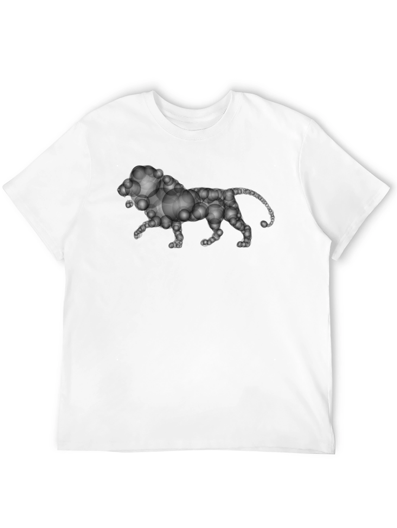 Black Bubble Lion Graphic Tee - Black Cotton Shirt view 12