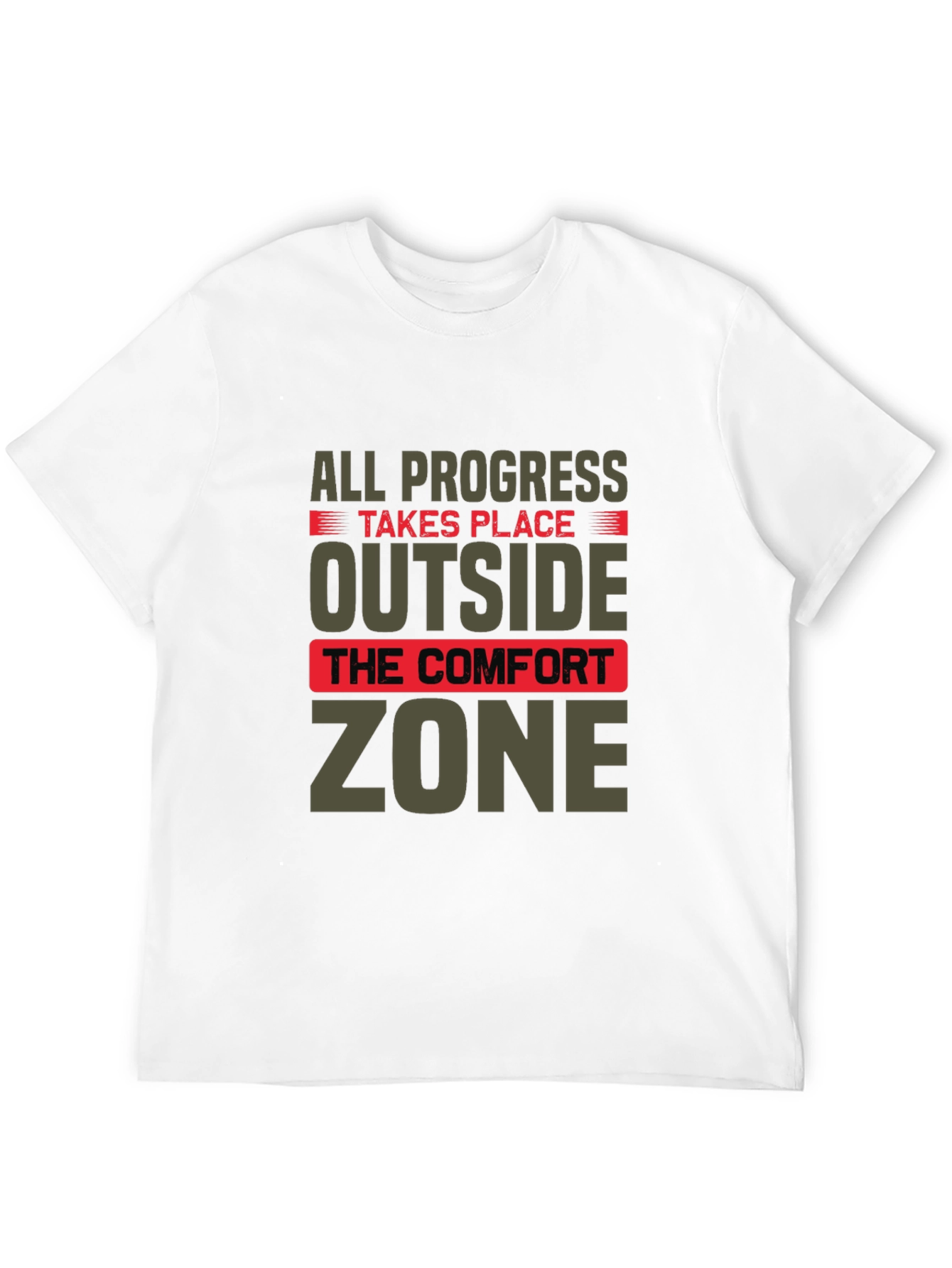 Black Progress Outside Comfort Zone Graphic T-Shirt view 12