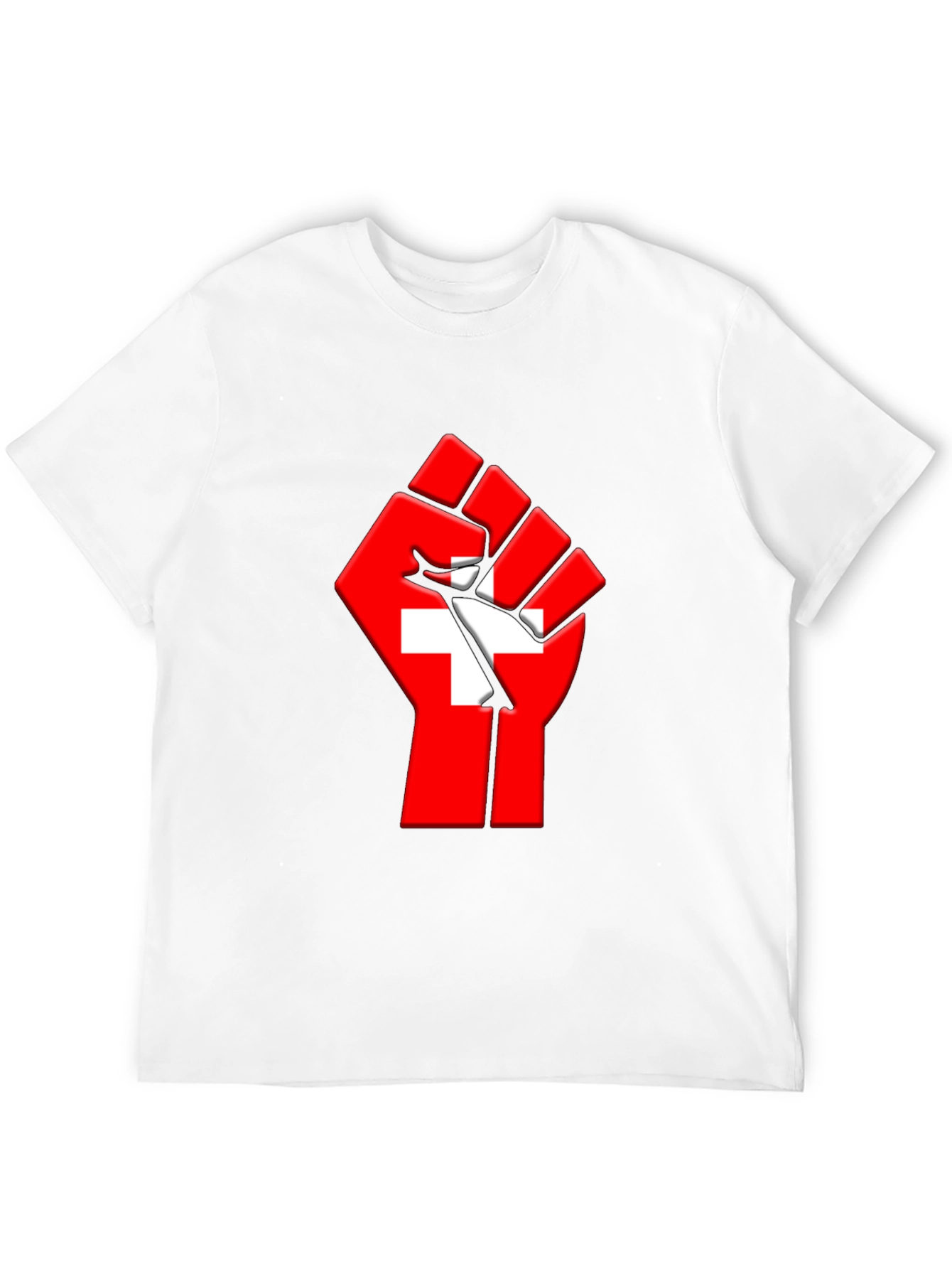 Black Switzerland Flag Fist Graphic T-Shirt view 12