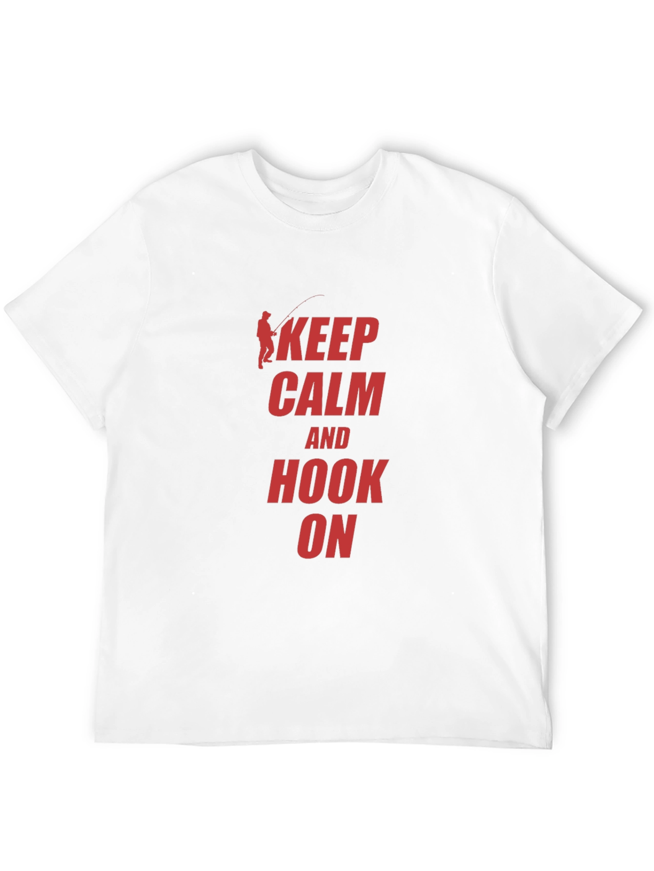Black Keep Calm and Hook On Fishing T-Shirt view 12