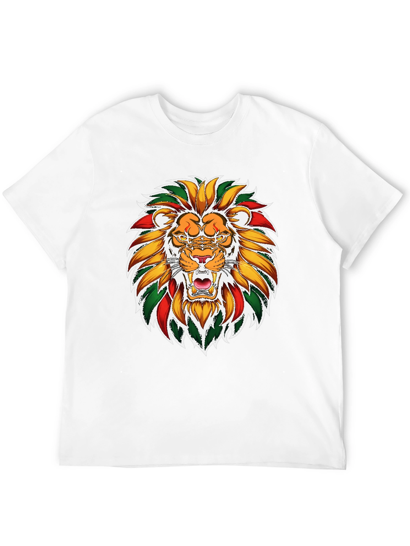 Black Lion Rastafarian Rasta Colors Graphic T-Shirt view 12