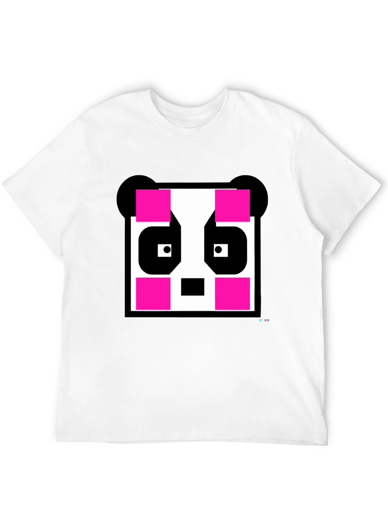 Black Pixel Panda Graphic Tee - Black Crew Neck view 12
