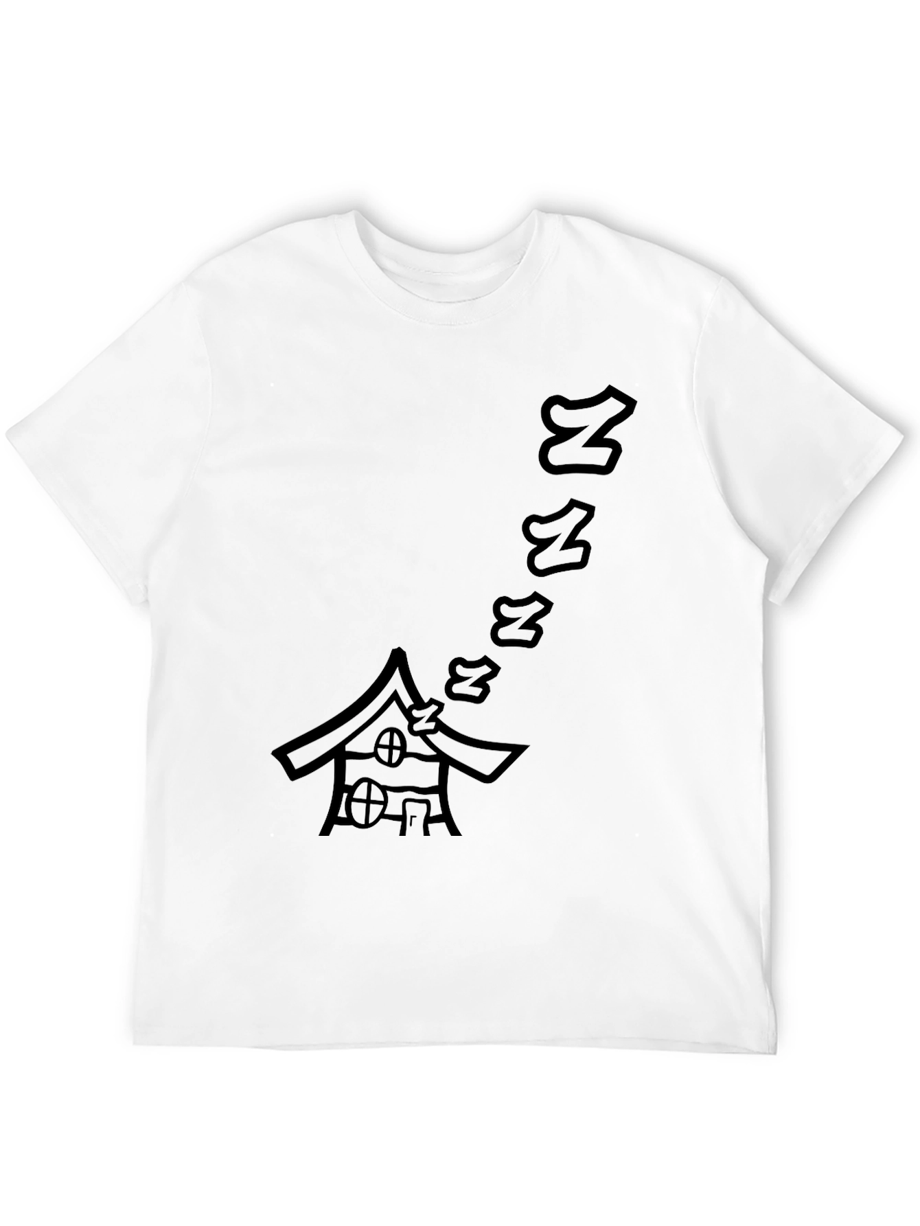 Black Dreamy Home Black Tee - Sleepy House Graphic T-Shirt view 12