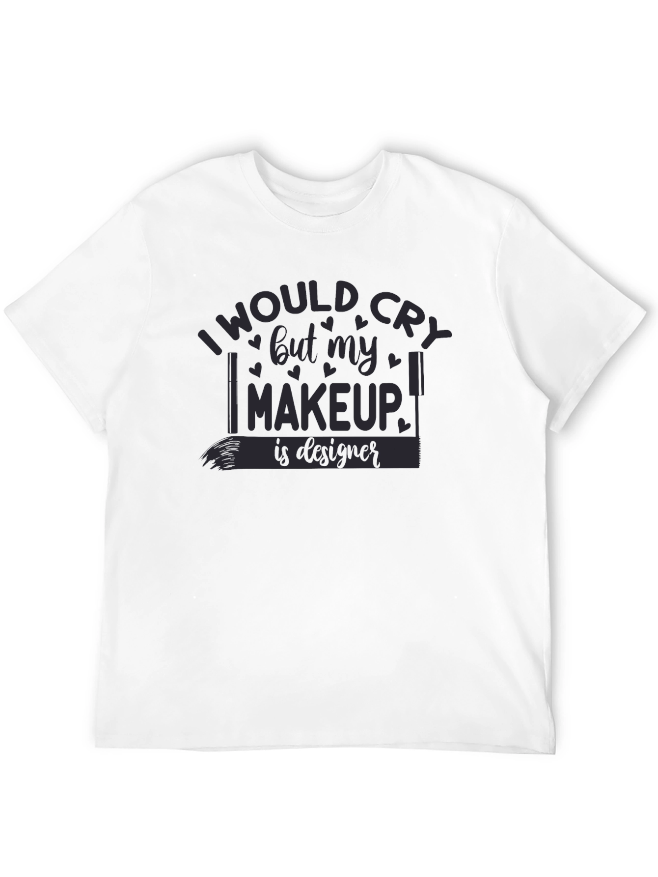 Black Designer Makeup Graphic Tee - Black view 12