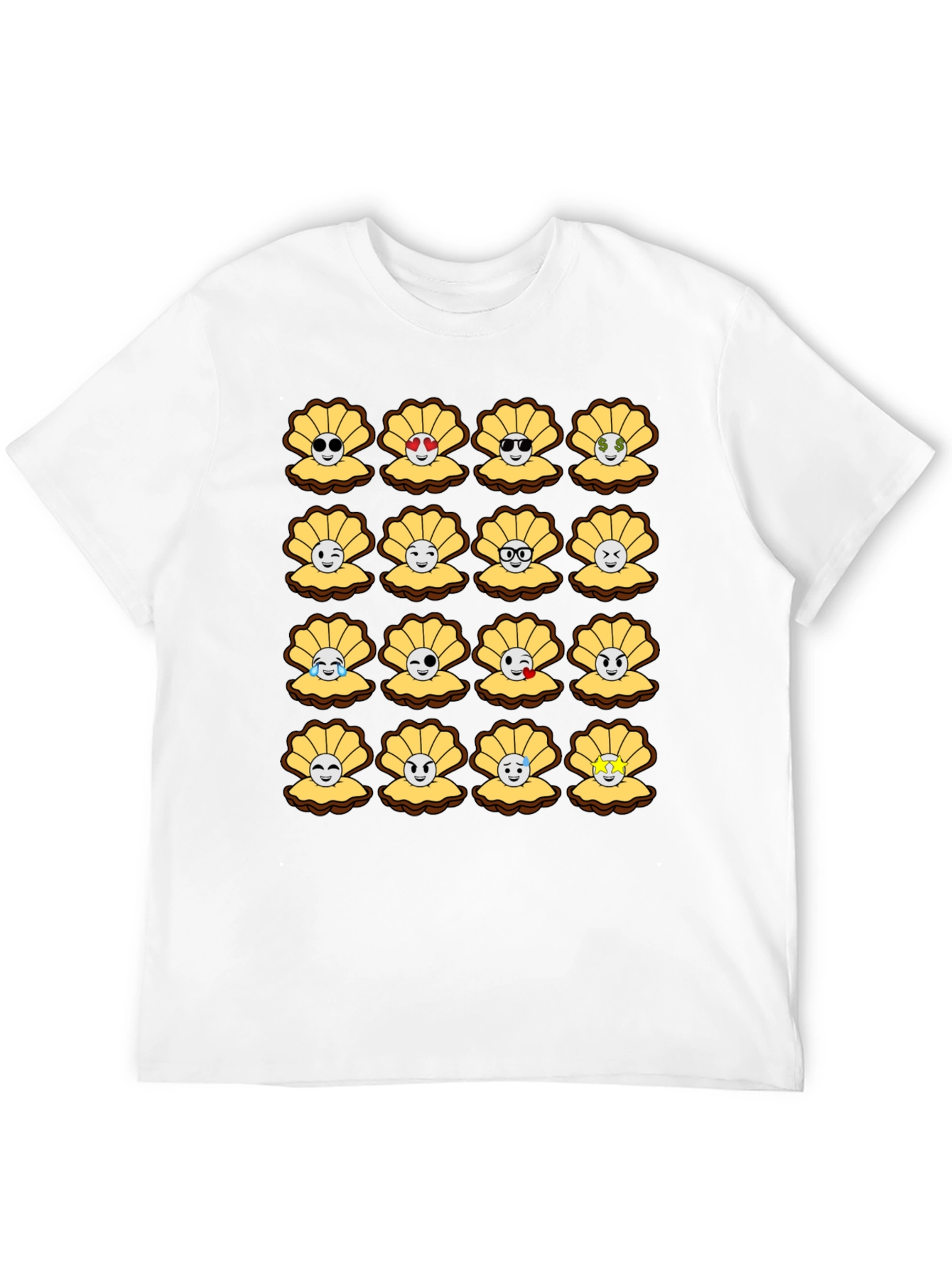 Black Emoji Seashells T-Shirt view 12