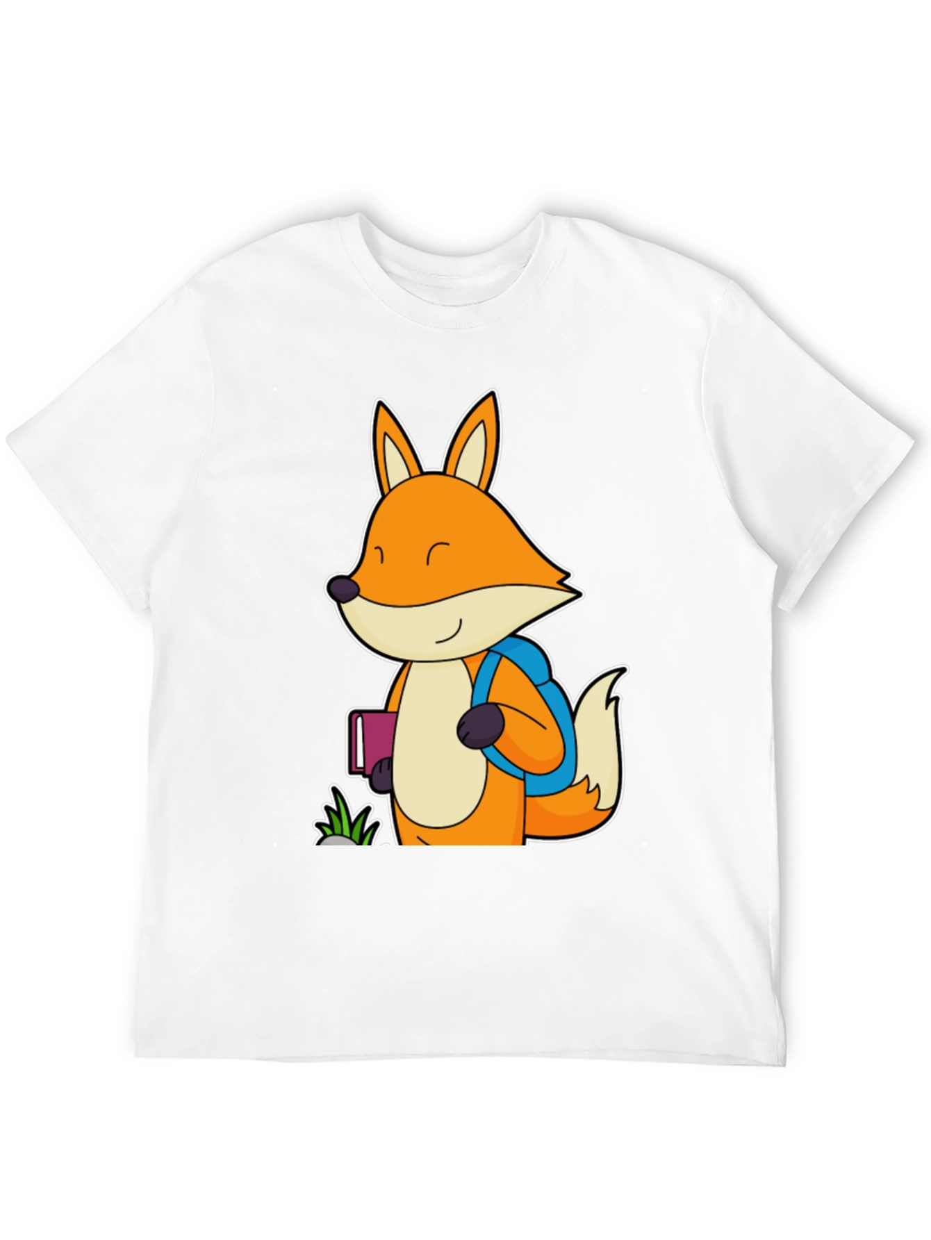 Black Fox with Backpack Black T-Shirt view 12