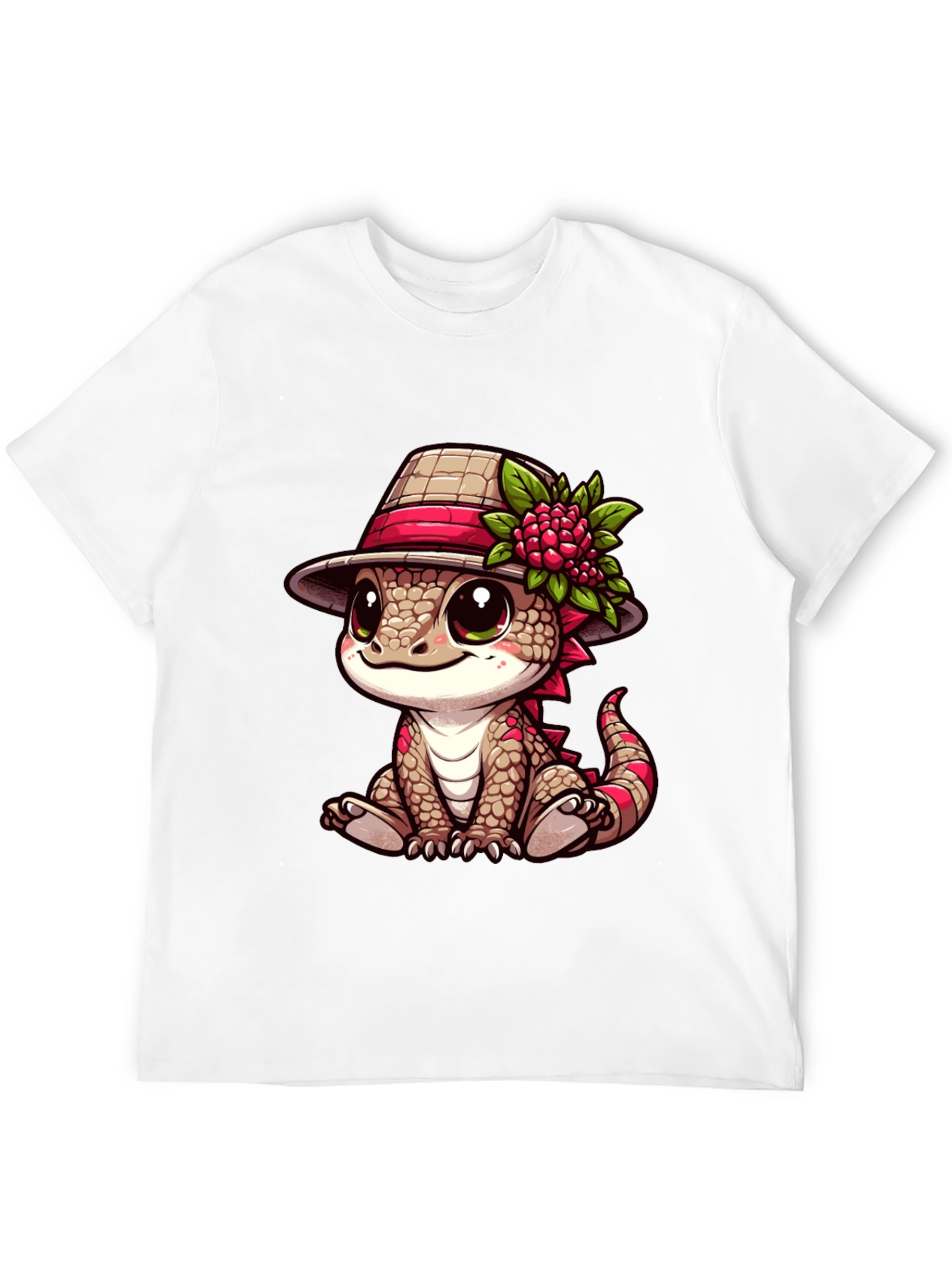 Black Cute Cartoon Lizard T-Shirt view 12