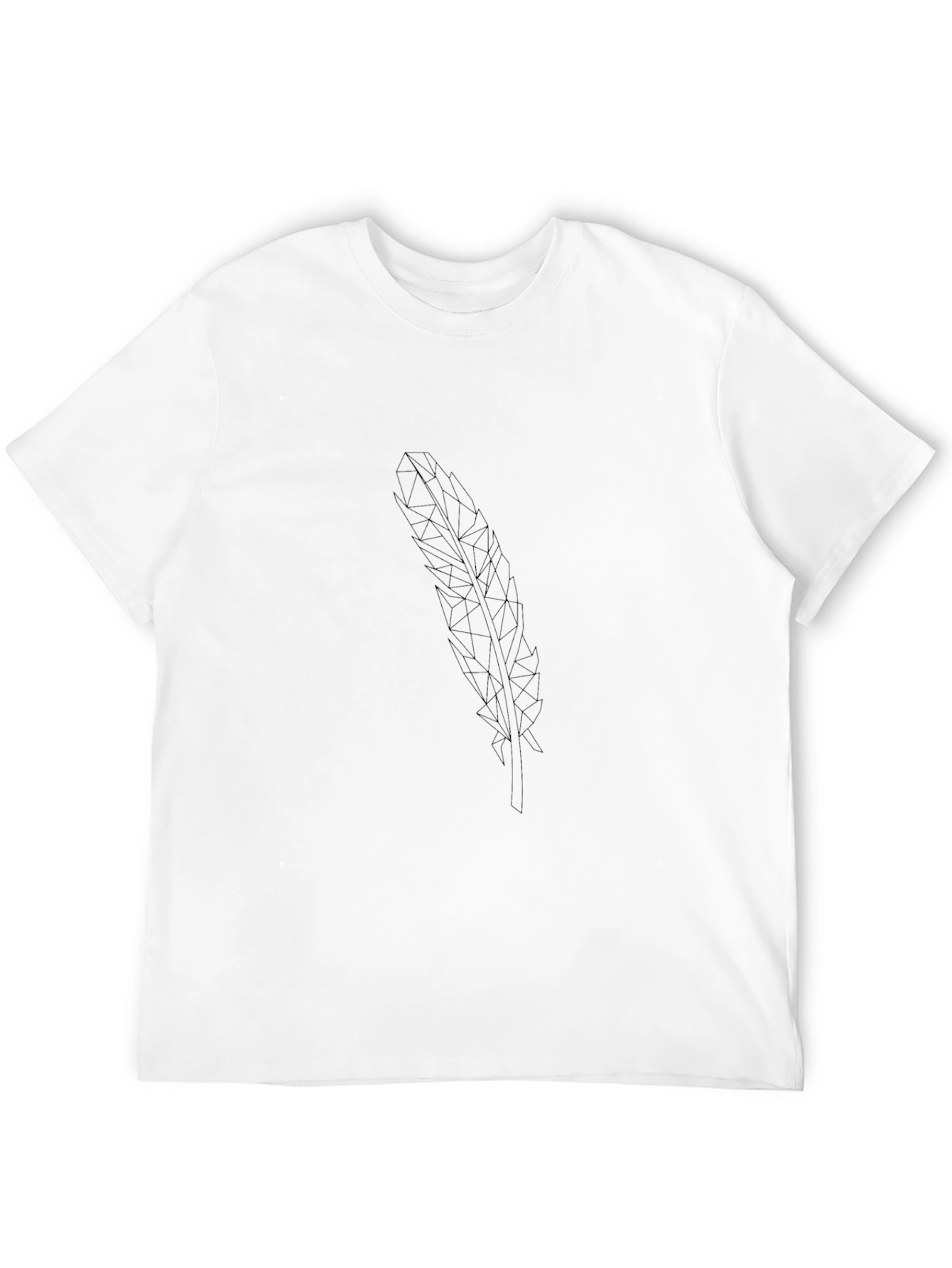 Black Geometric Feather Graphic Tee - Black view 12