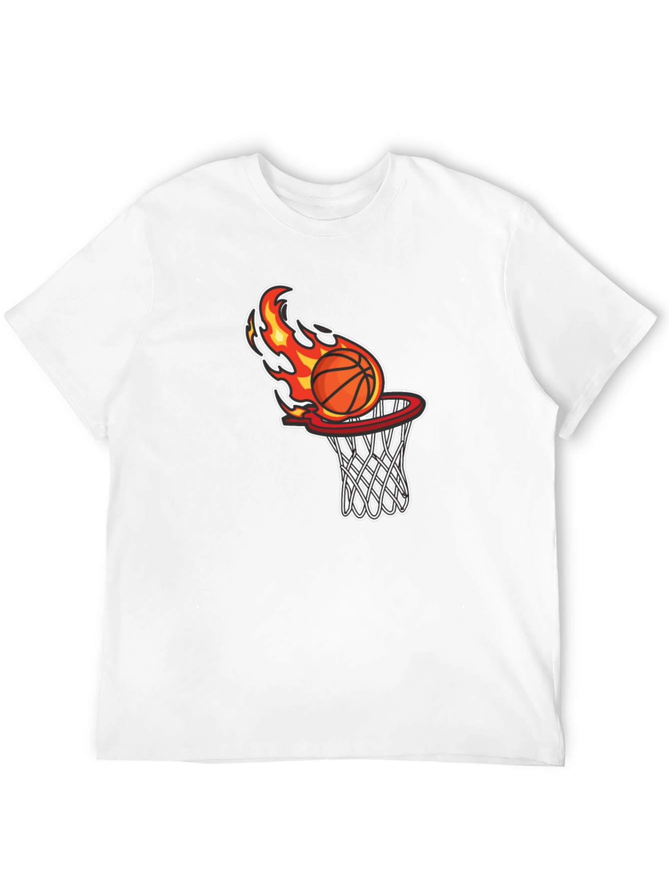 Black Flaming Basketball Graphic T-Shirt view 12