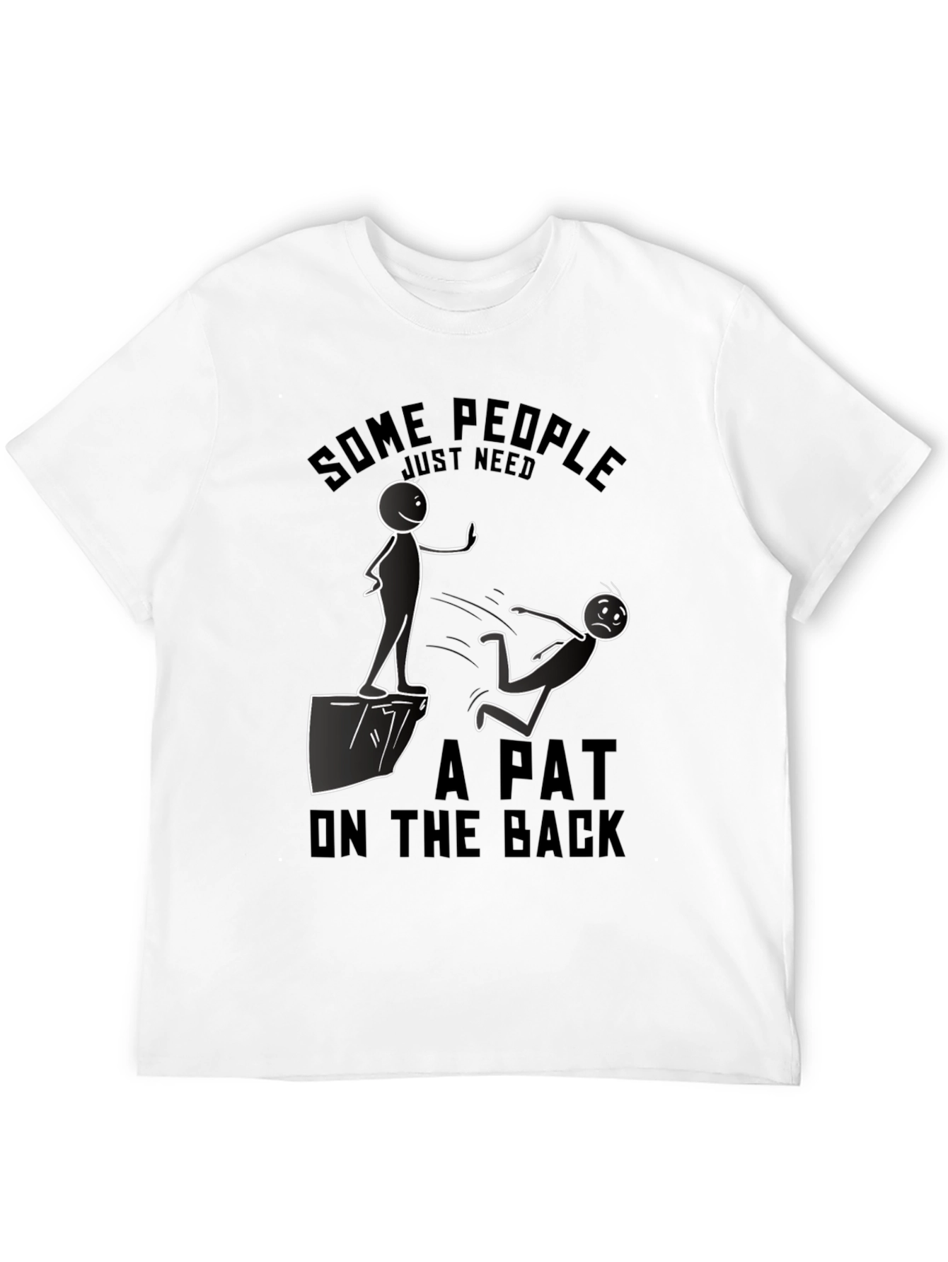Black Funny "Pat on the Back" Graphic Tee view 12