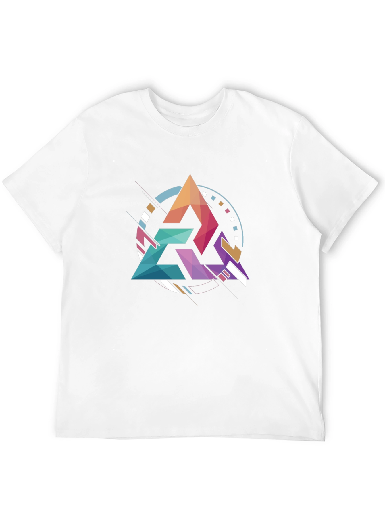 Black Geometric Triangle Graphic Tee - Modern Art Design view 12