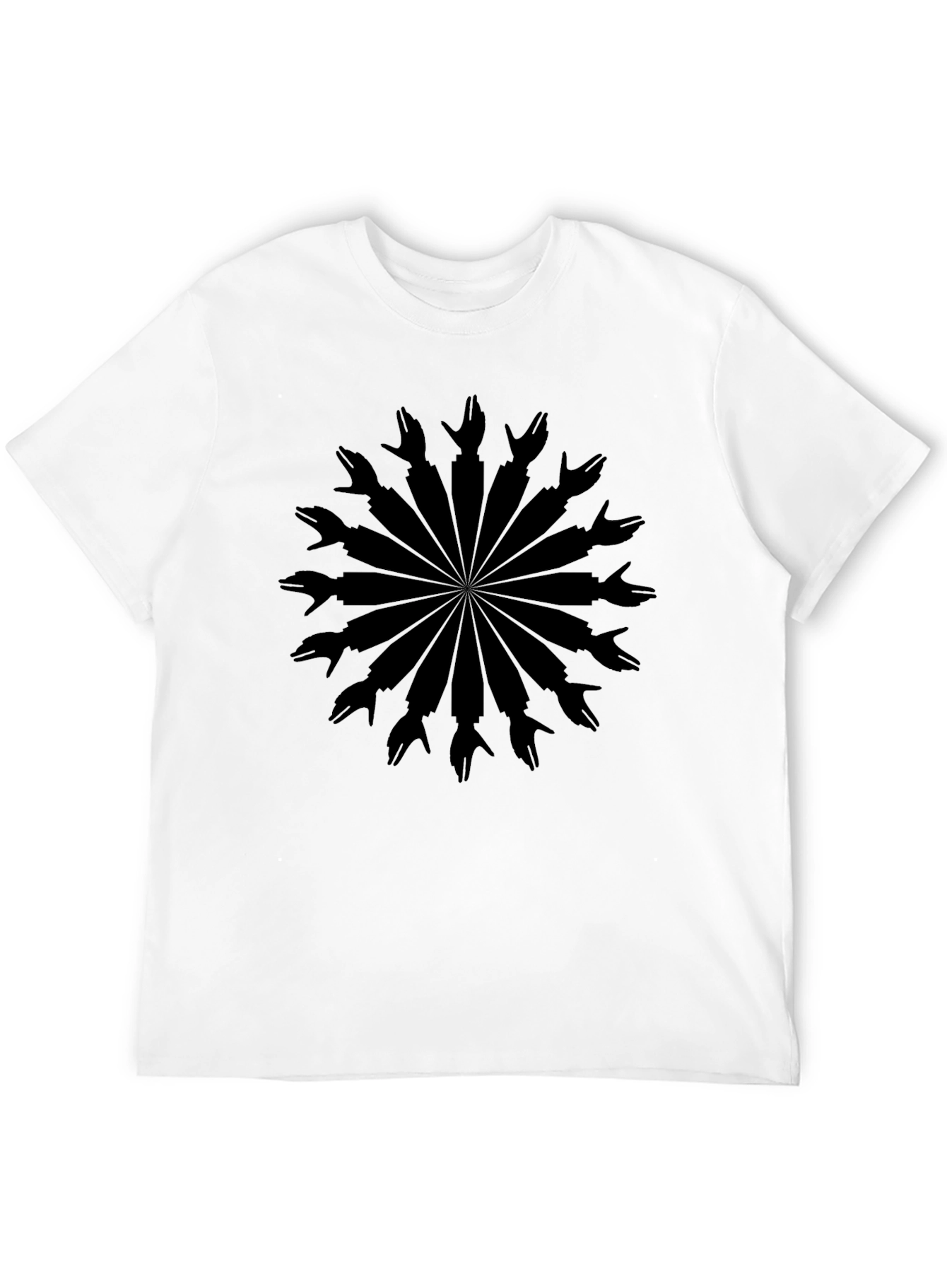 Black Abstract Hand Silhouette Mandala Graphic Tee view 12