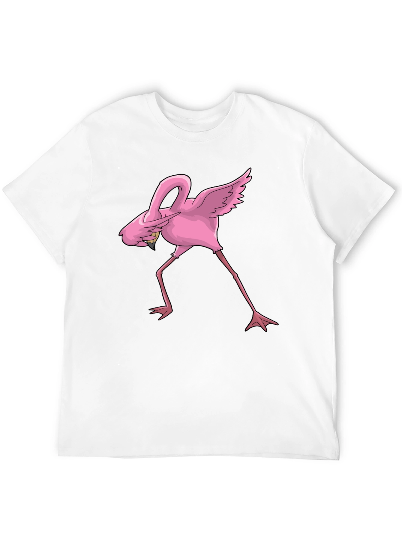 Black Dabbing Flamingo Graphic Tee - Black Cotton Blend view 12