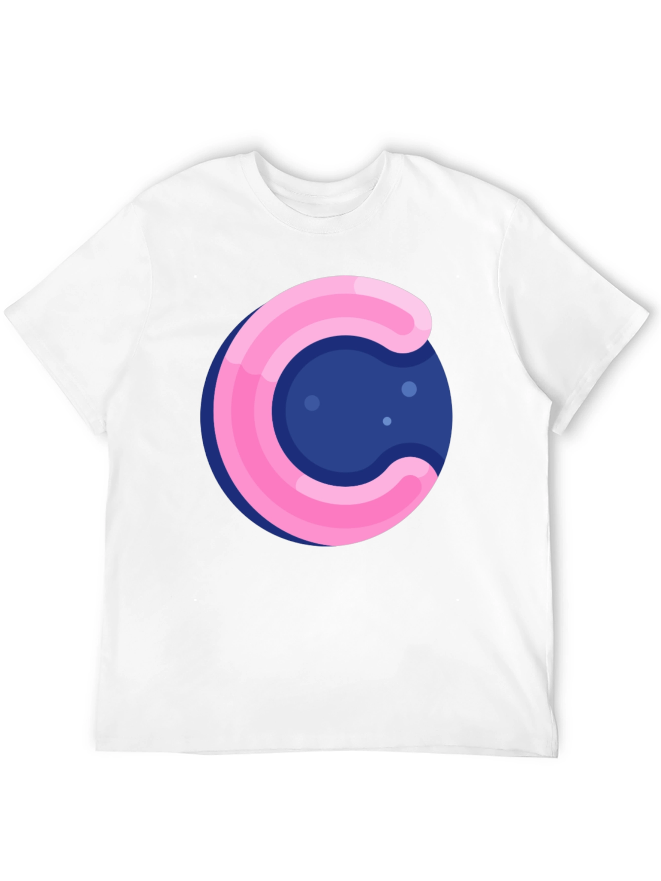 Black Funky Circle T-Shirt - Pink & Blue Design view 12