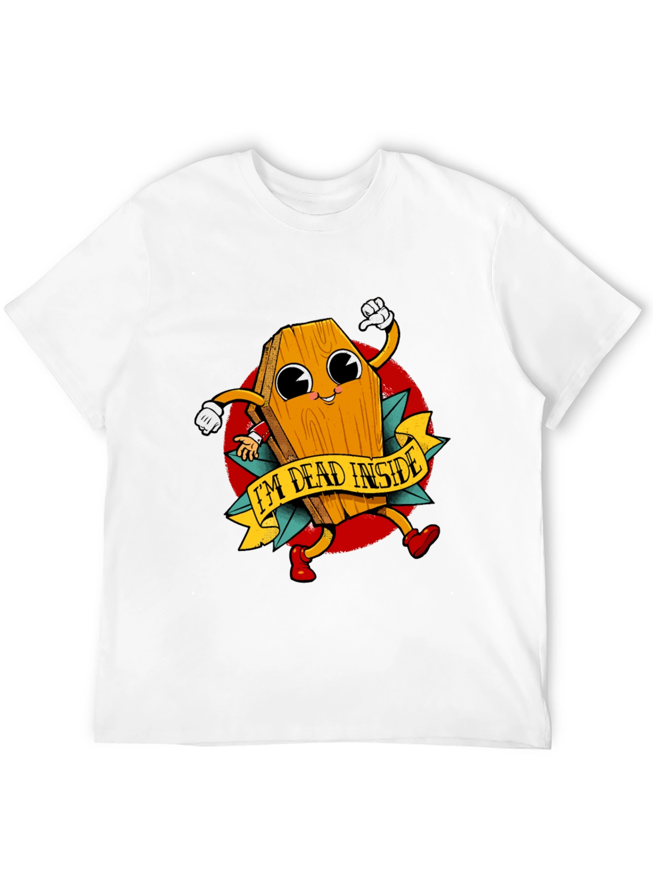 Black I'm Dead Inside Graphic Tee - Humor Coffin T-Shirt view 12